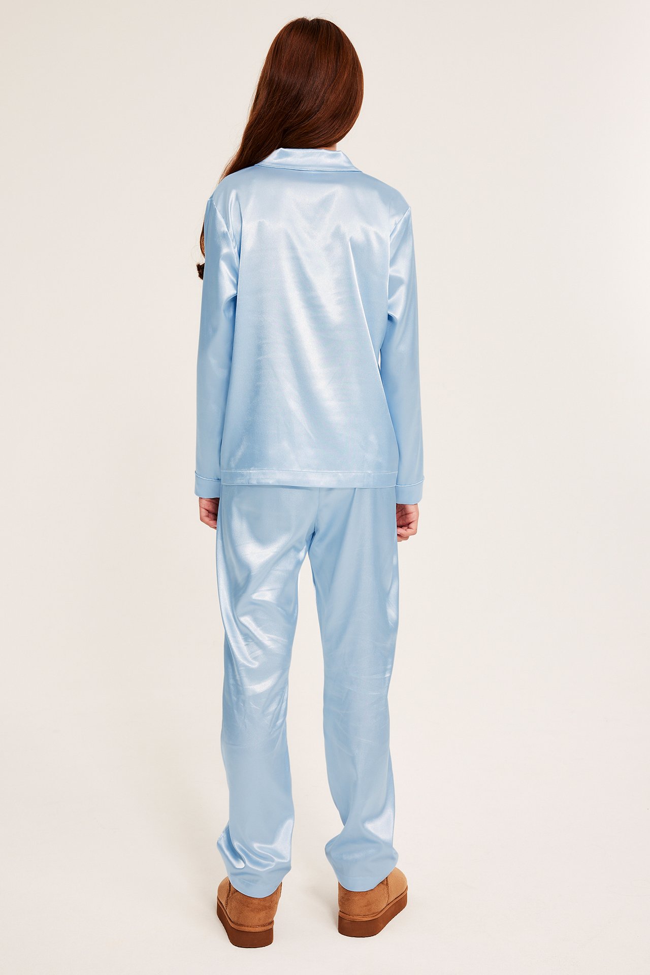 Pyjamas i satin - Blå - 5