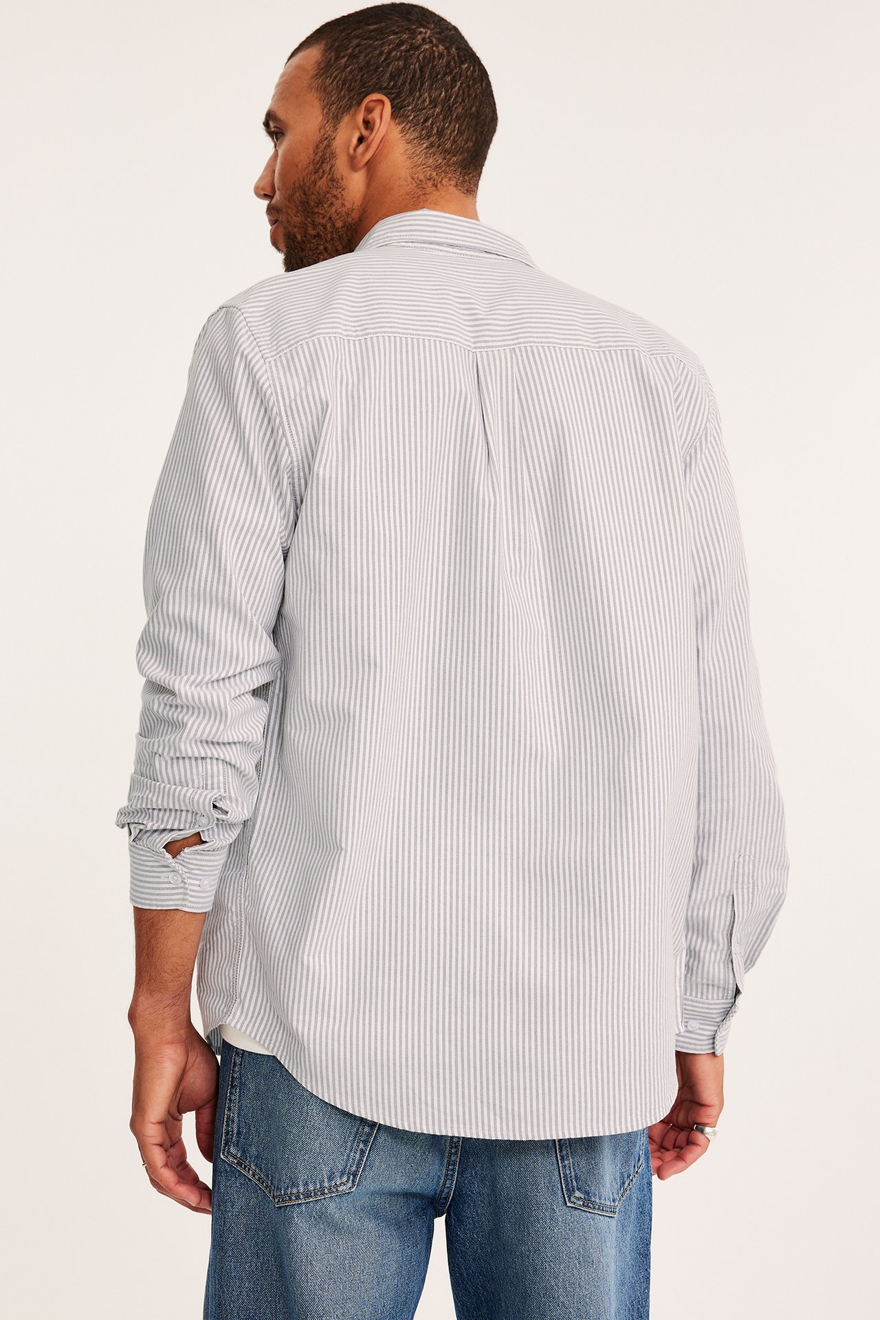 Randig oxfordskjorta regular fit - Brun - 6