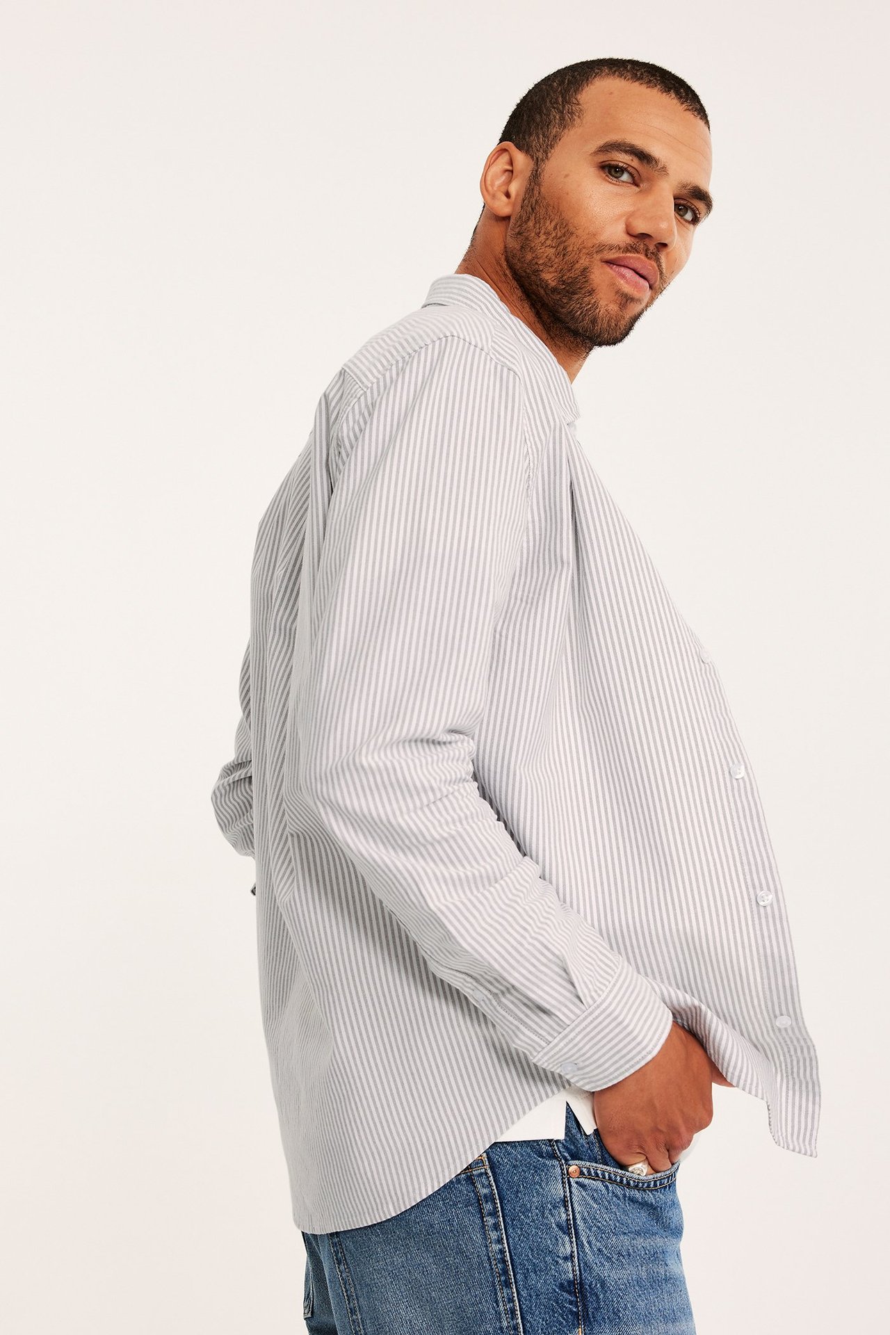 Randig oxfordskjorta regular fit