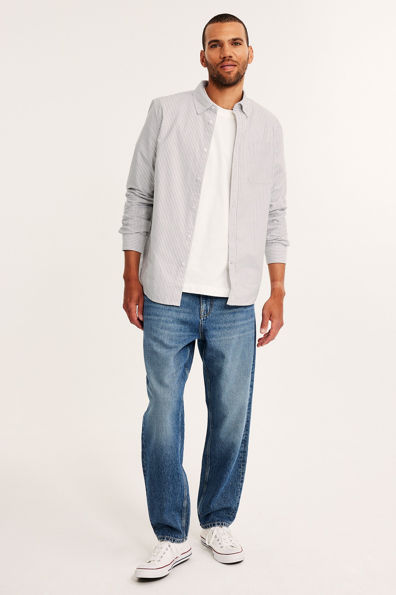 Randig oxfordskjorta regular fit