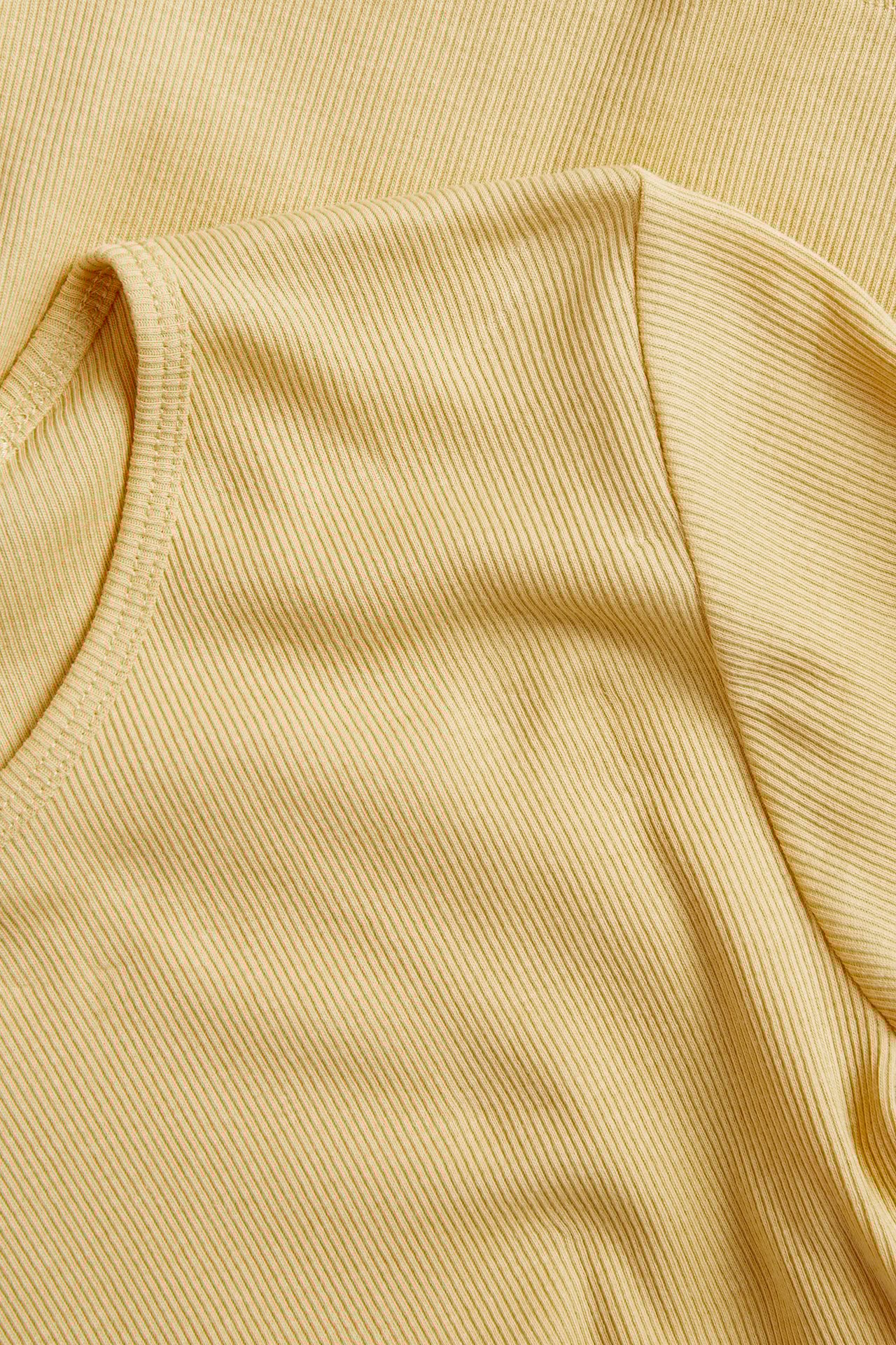 Ribbad t-shirt - Ljusgul - 4