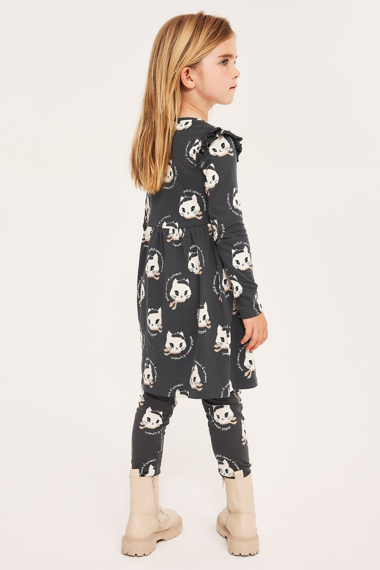 Kuviollinen mekko - Musta - 5
