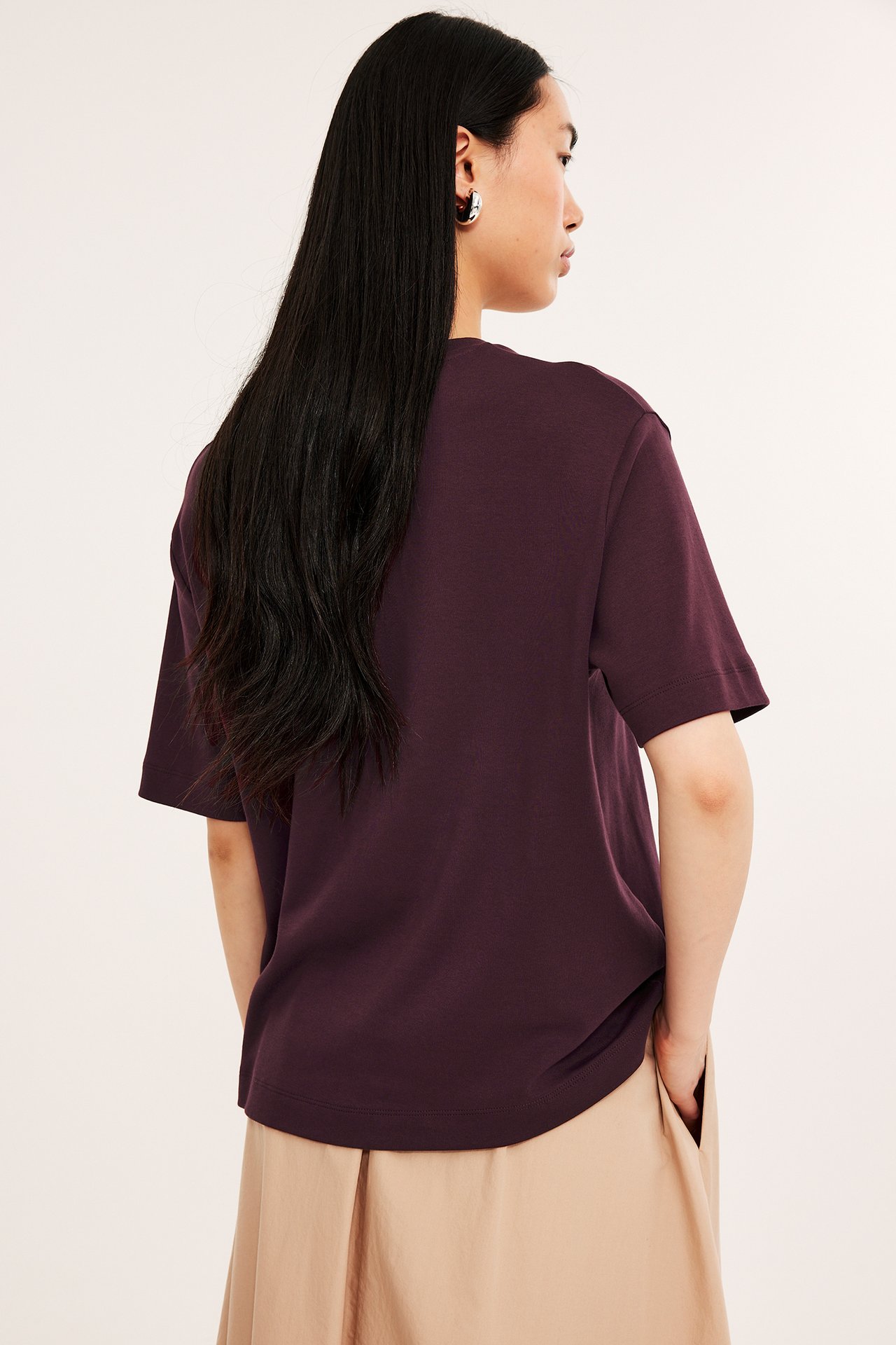 Oversized t-shirt - Mörkröd - 6