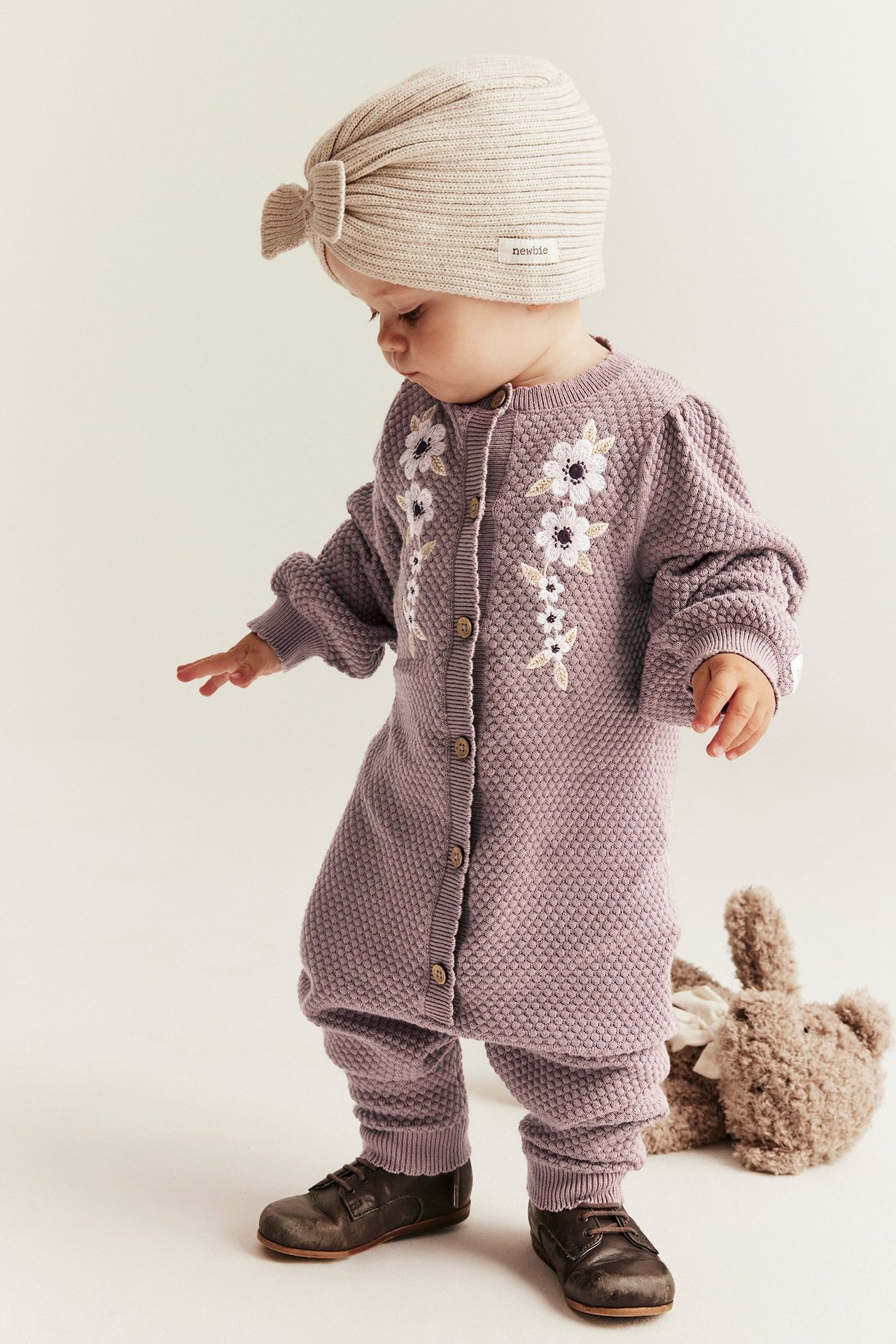 Strukturstrikket jumpsuit