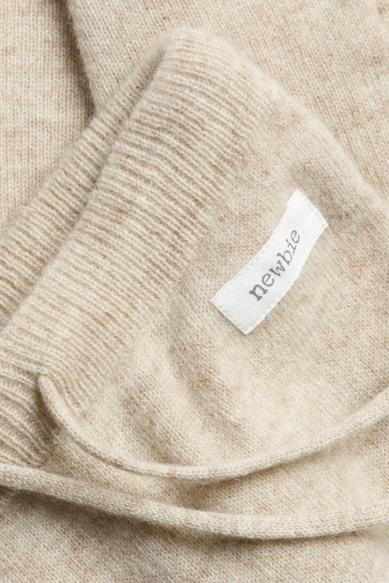 Neulotut villasekoitehousut - Meleerattu beige - 4