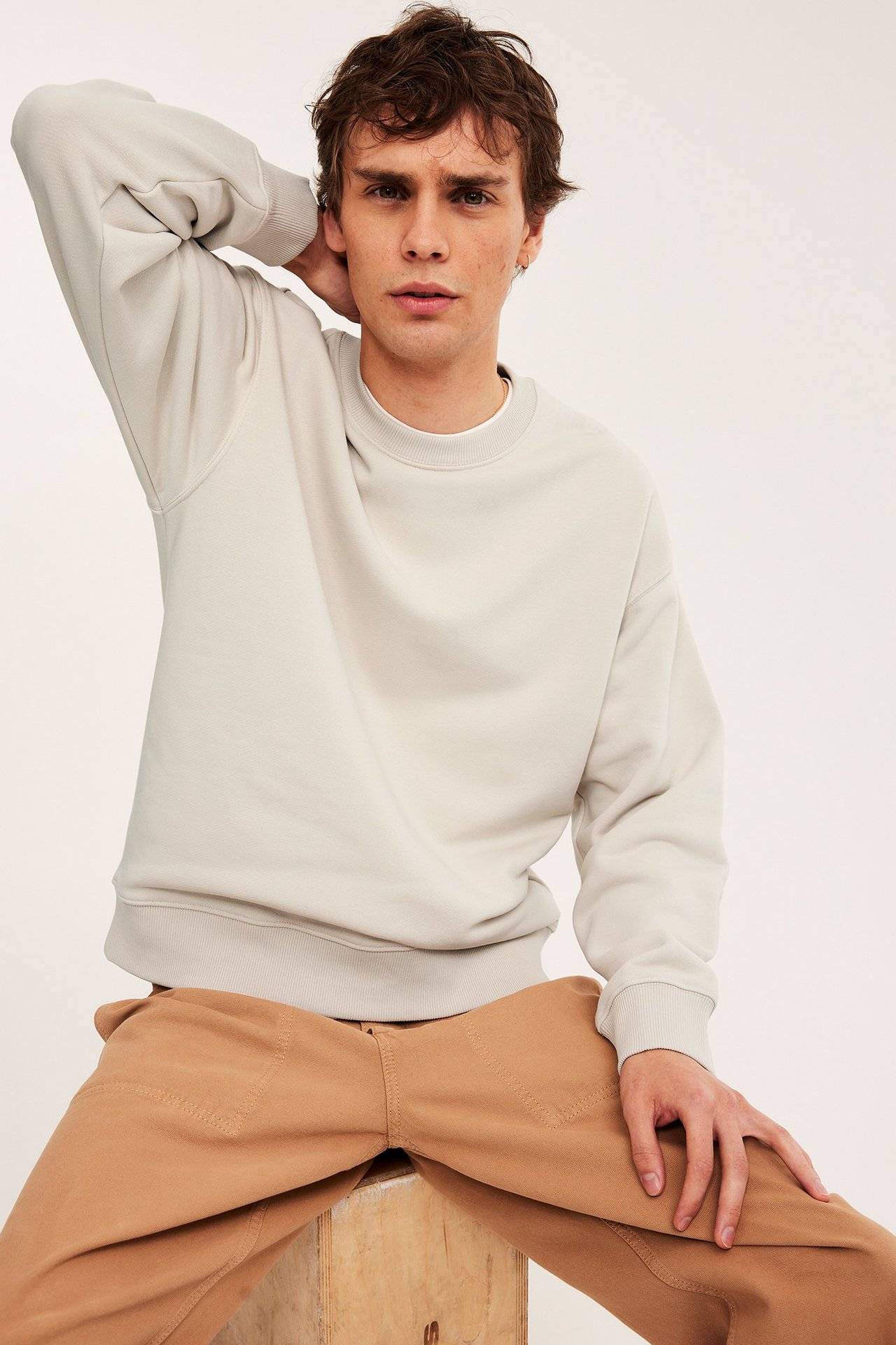 Oversized sweatshirt - Lys beige - 4