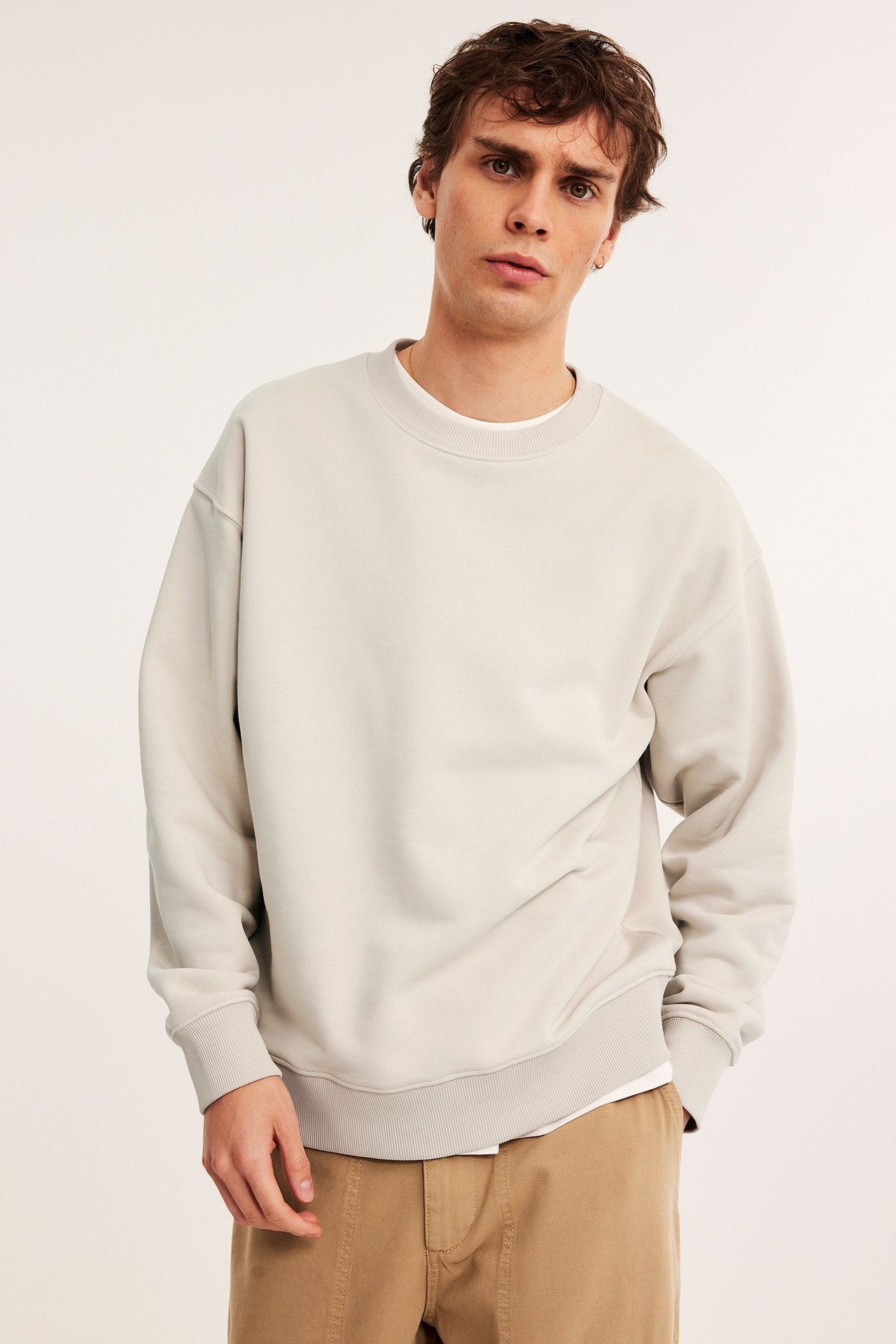 Oversized sweatshirt - Ljusbeige - 1