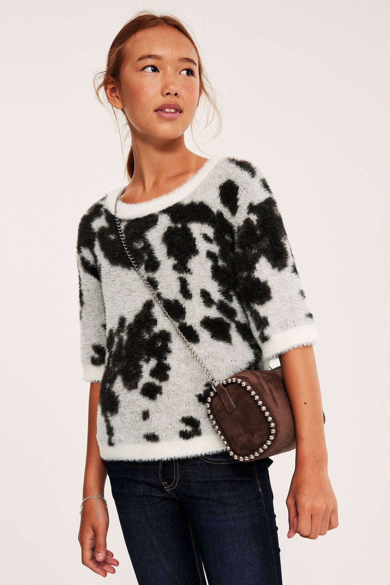 Stickad t-shirt - Offwhite - 4