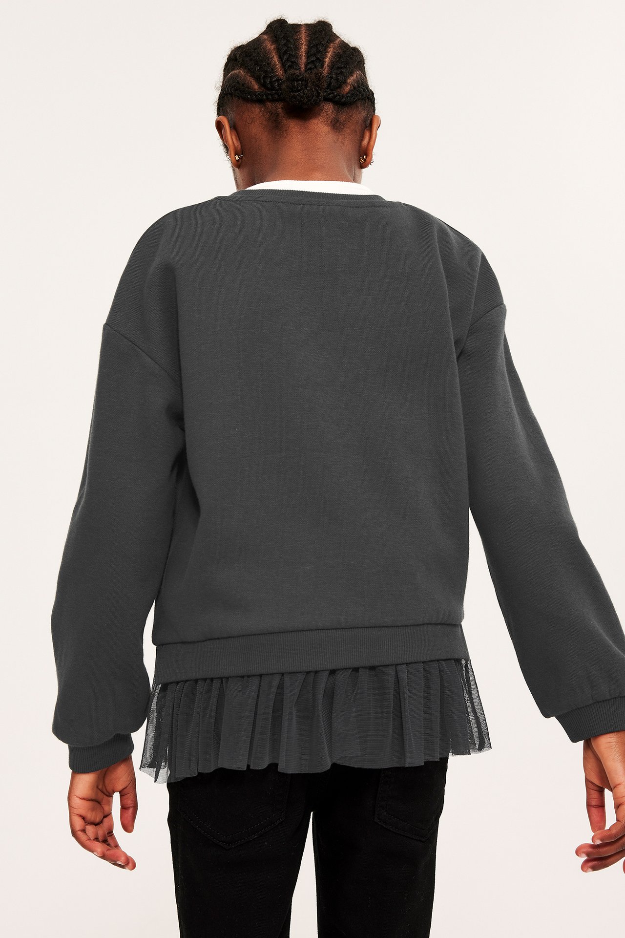 Sweatshirt med volang - Svart - 5