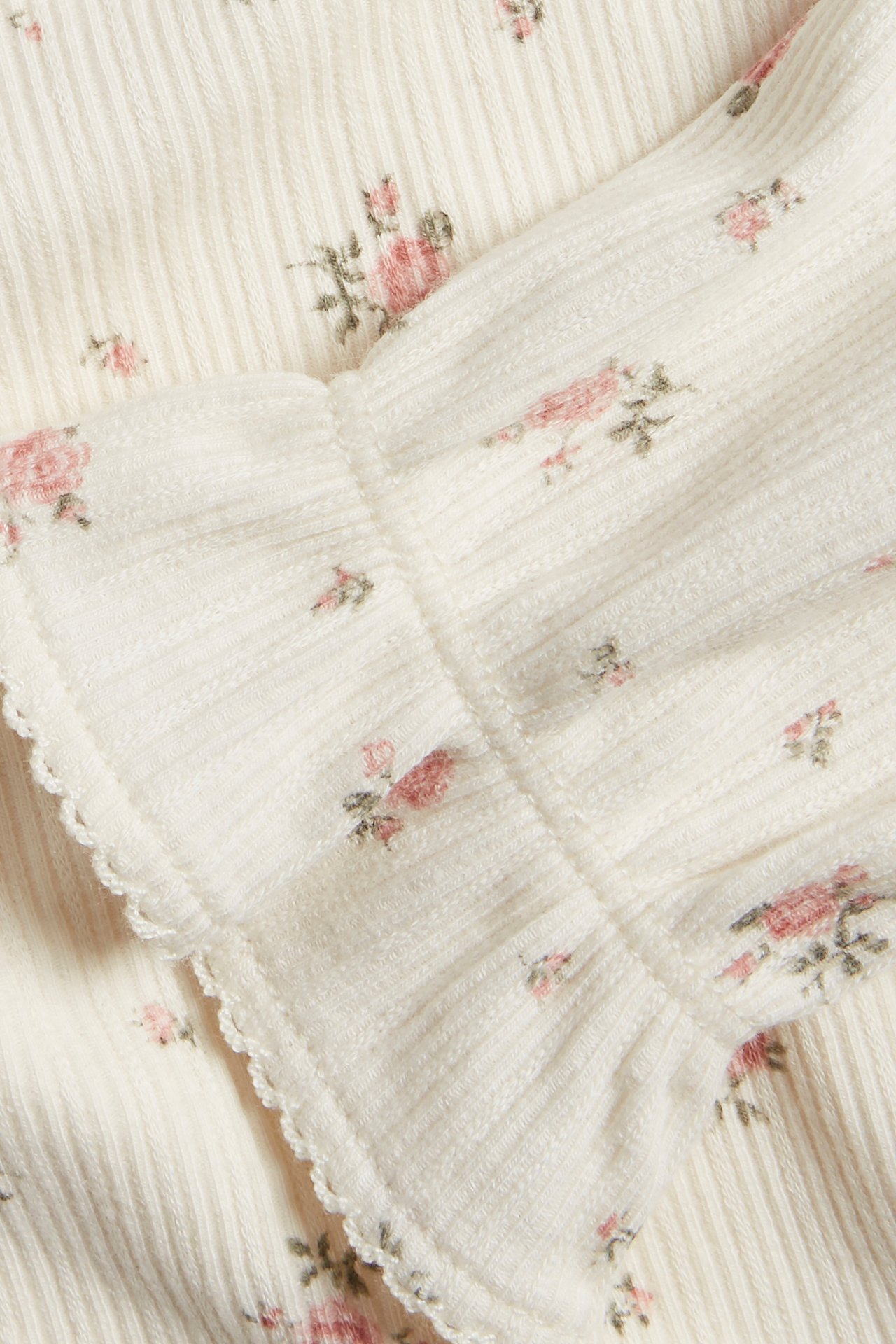 Småblomstrete topp - Offwhite - 1
