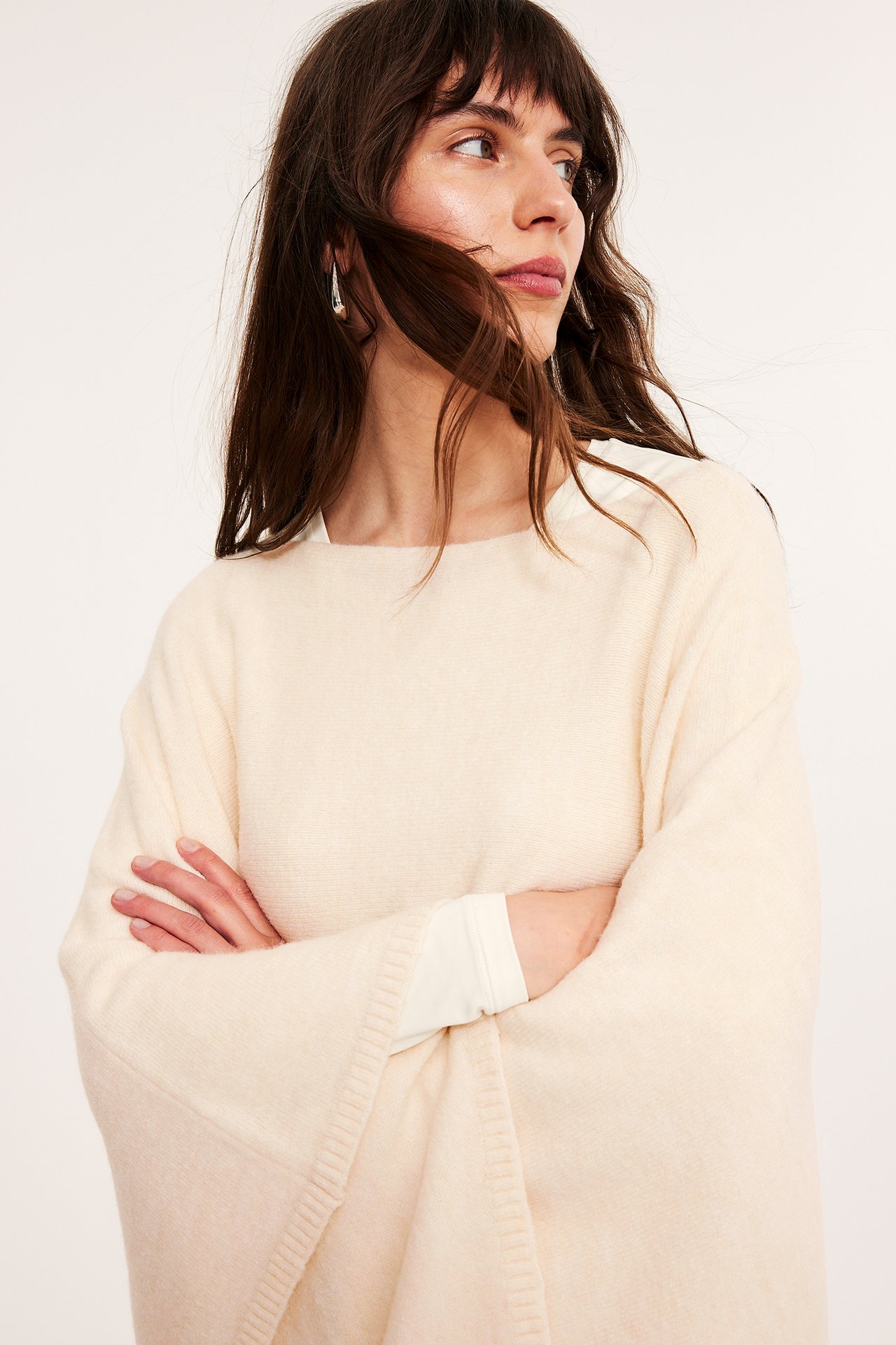 Poncho - Luonnonvalkoinen - 5