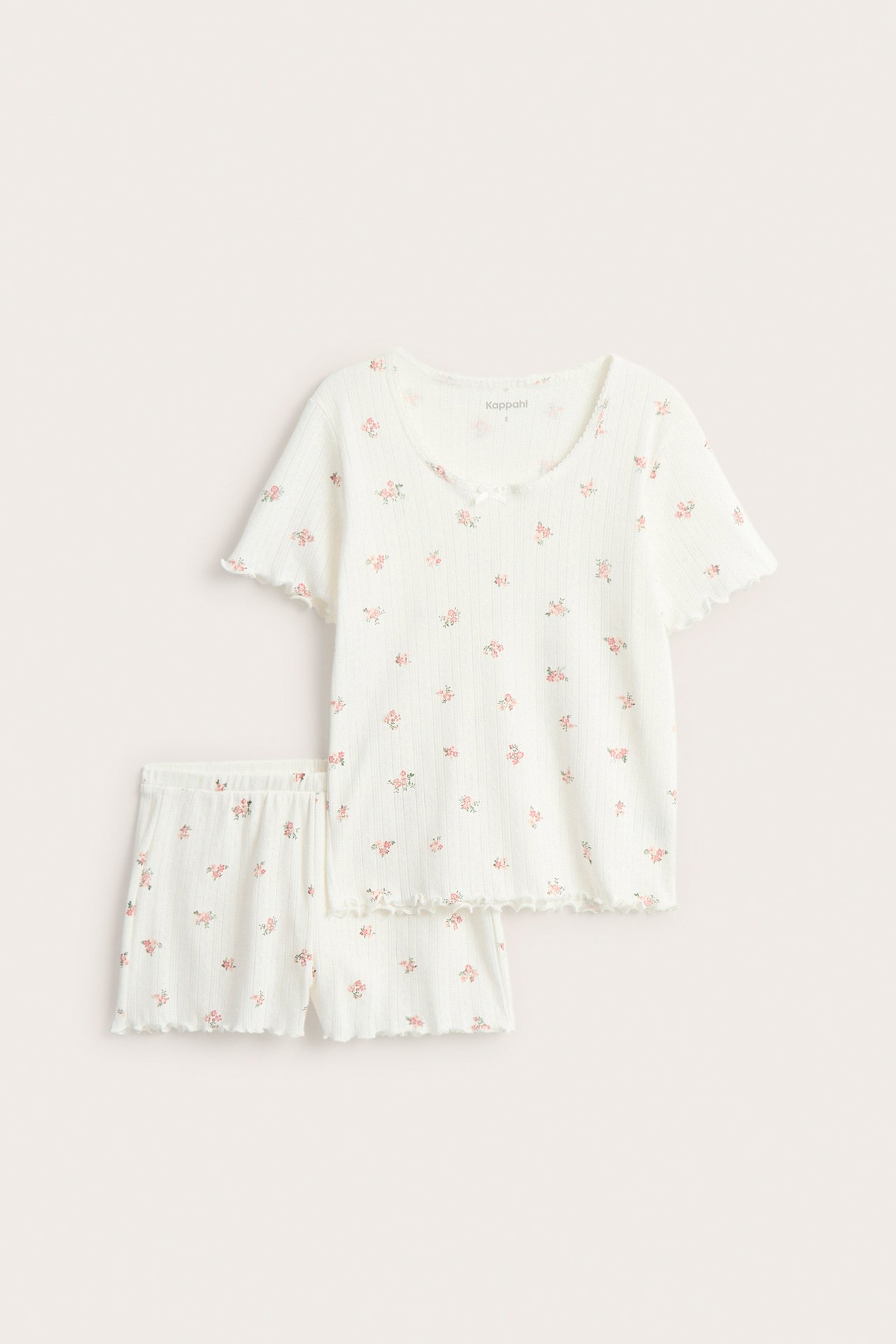 Pyjamas set med pointelle mönster