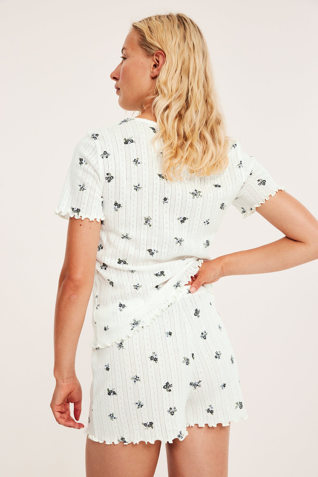 Pyjamas set med pointelle mönster - Mörkblå - 6