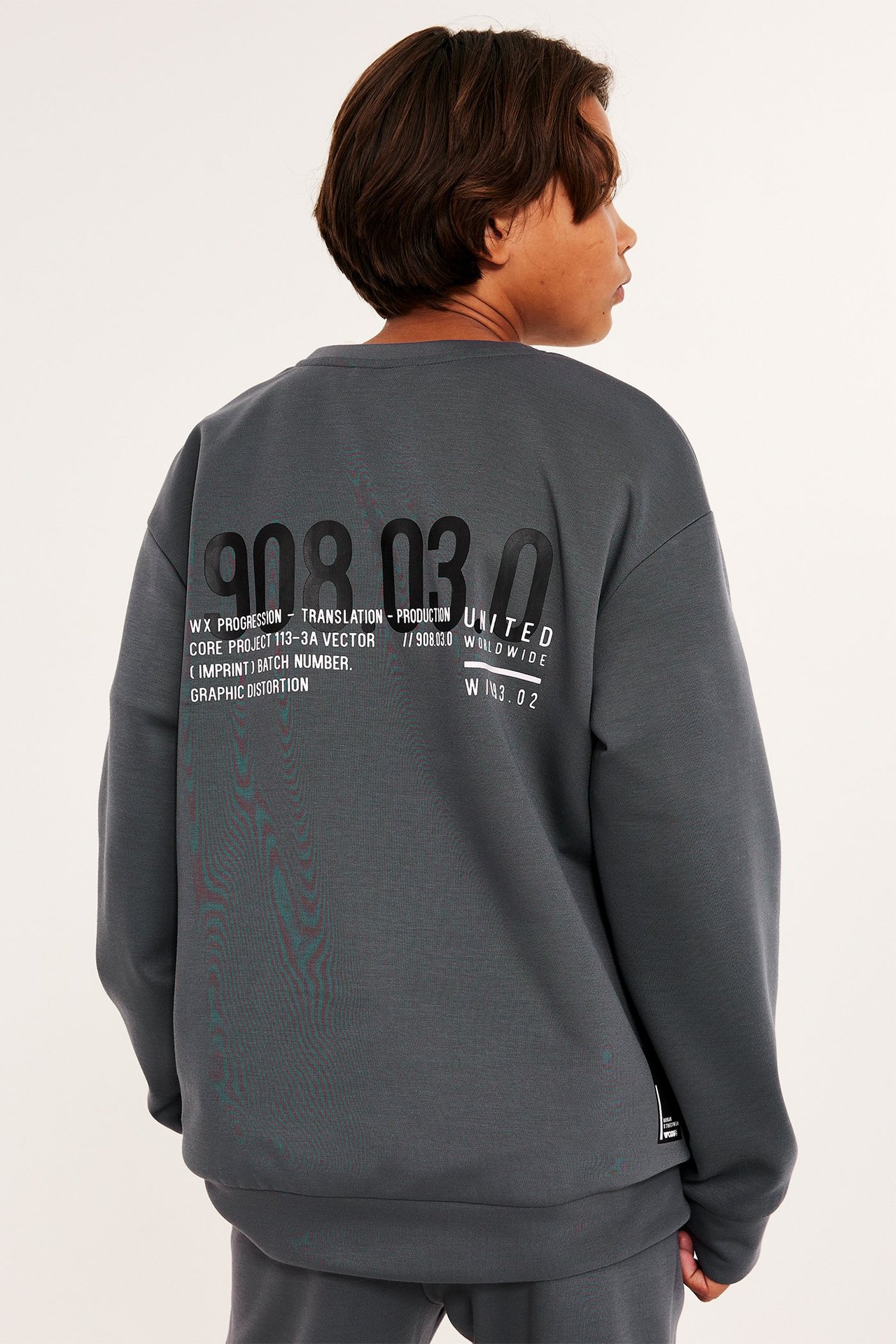 Sweatshirt med tryck - Grå - 7