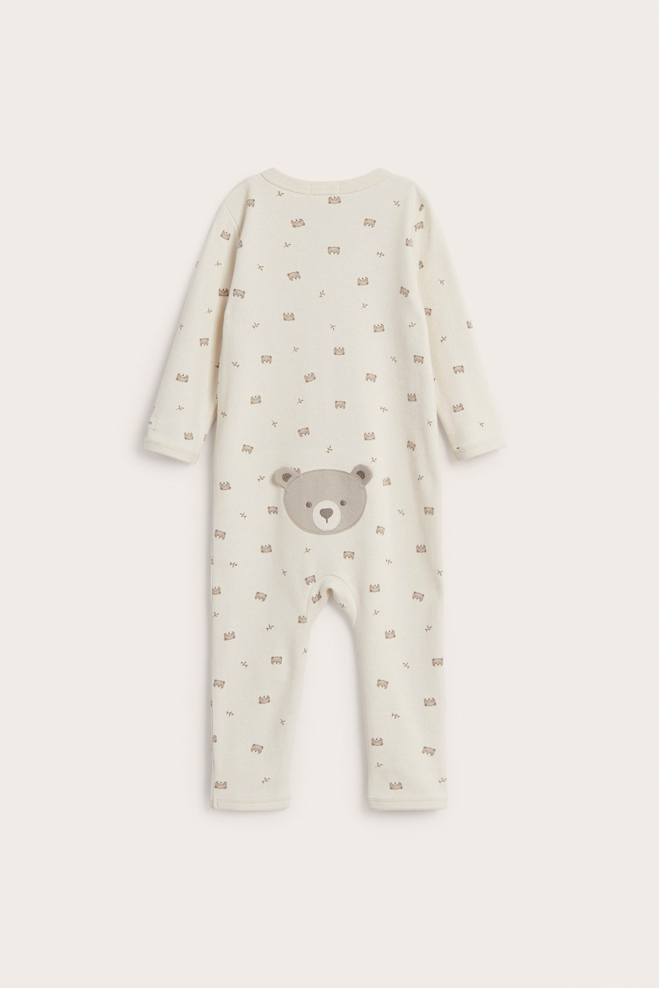 Pyjamas med nallemönster - Ljusbeige - 3