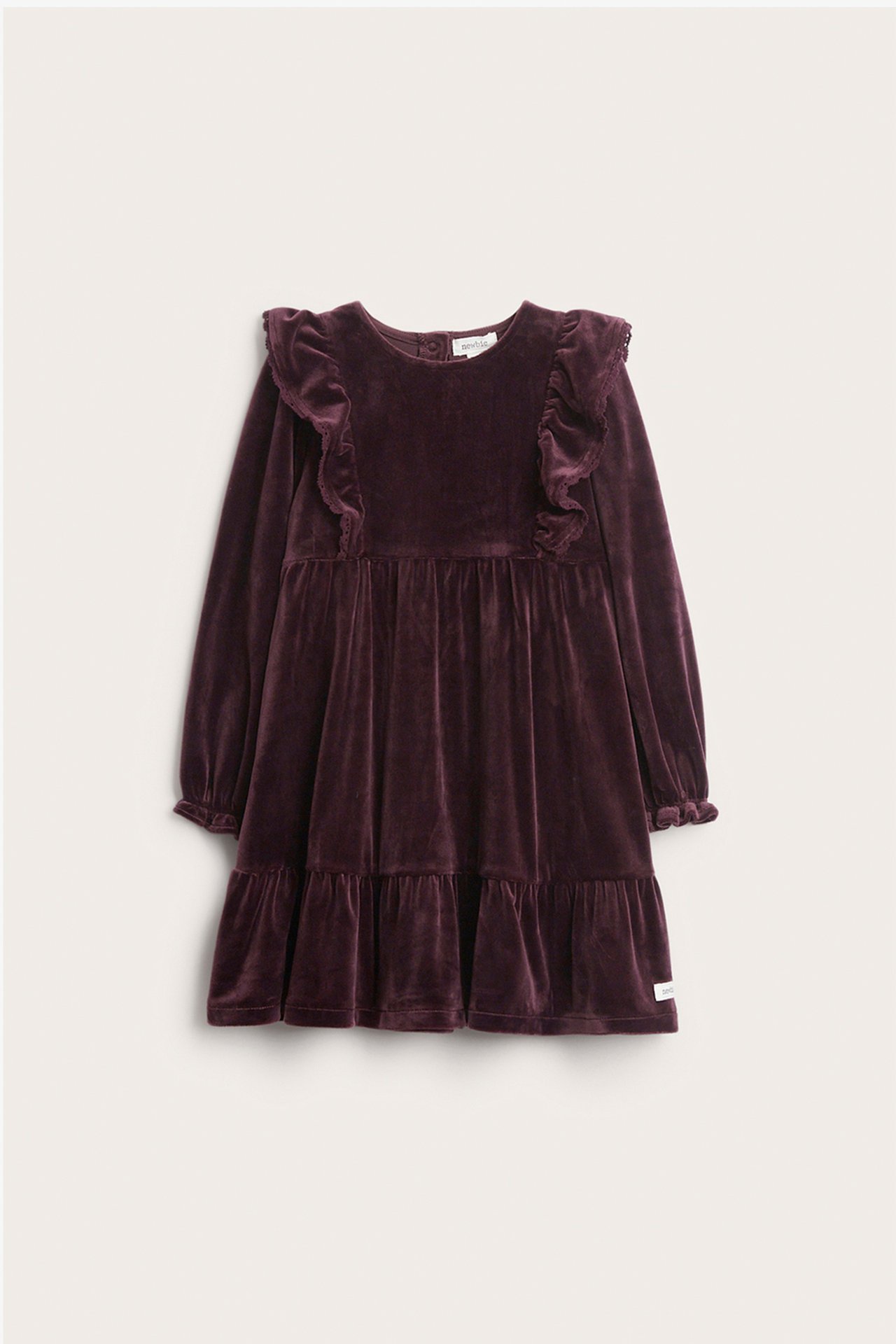 Röyhelösomisteinen veluurimekko - Violetti - 4