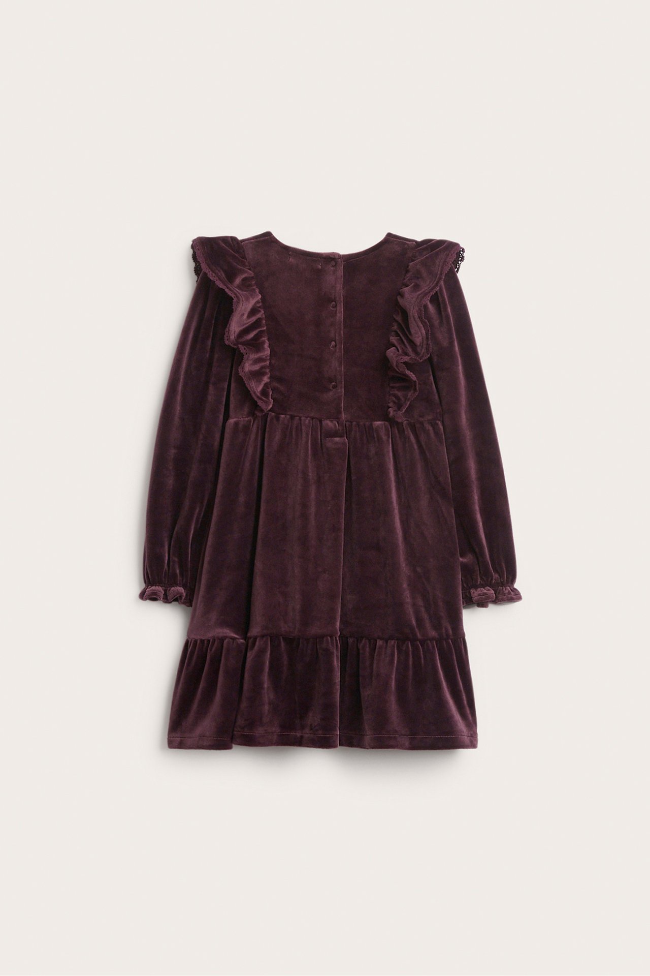Röyhelösomisteinen veluurimekko - Violetti - 5
