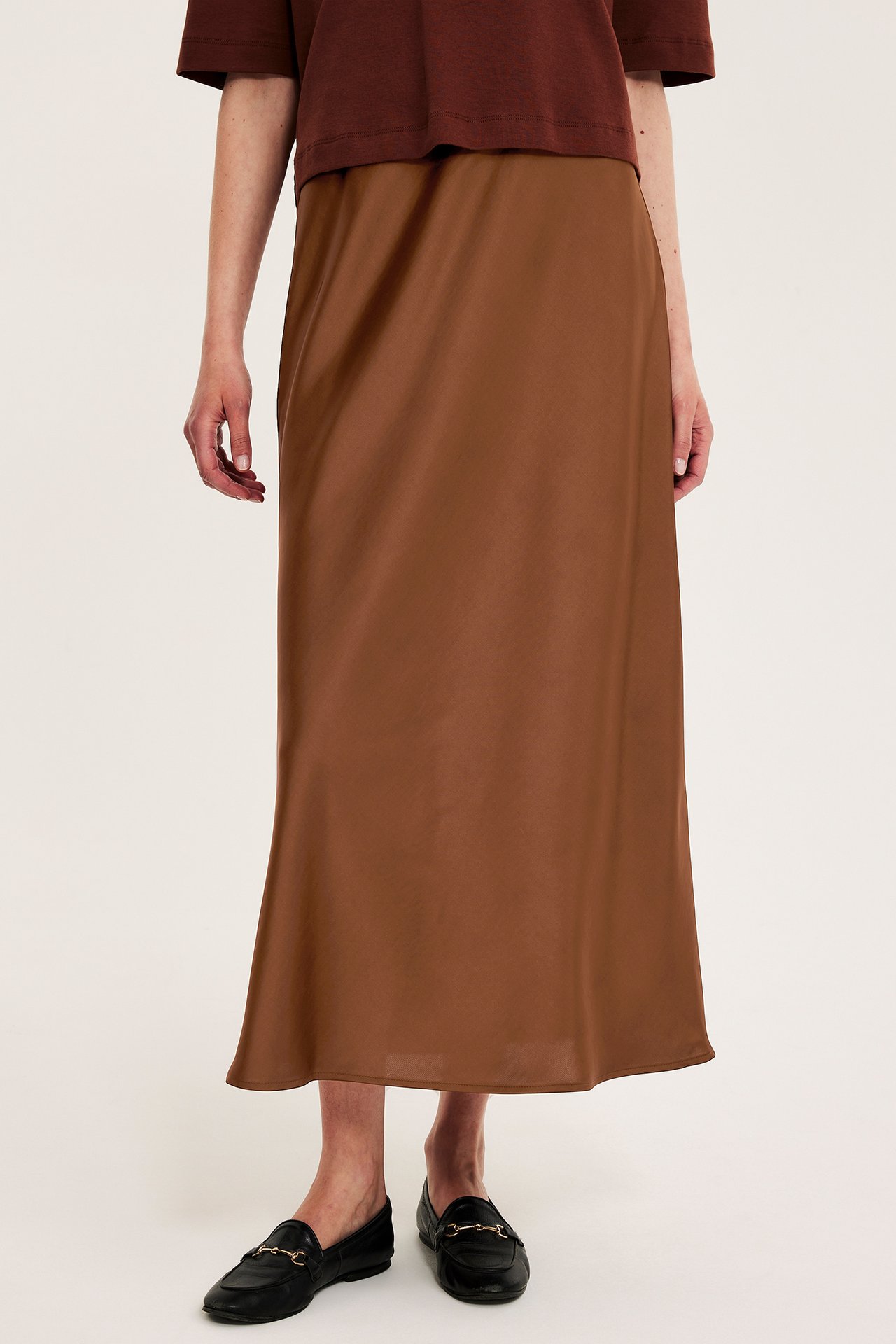Satinkjol - Brun - 177cm / Storlek: S - 4