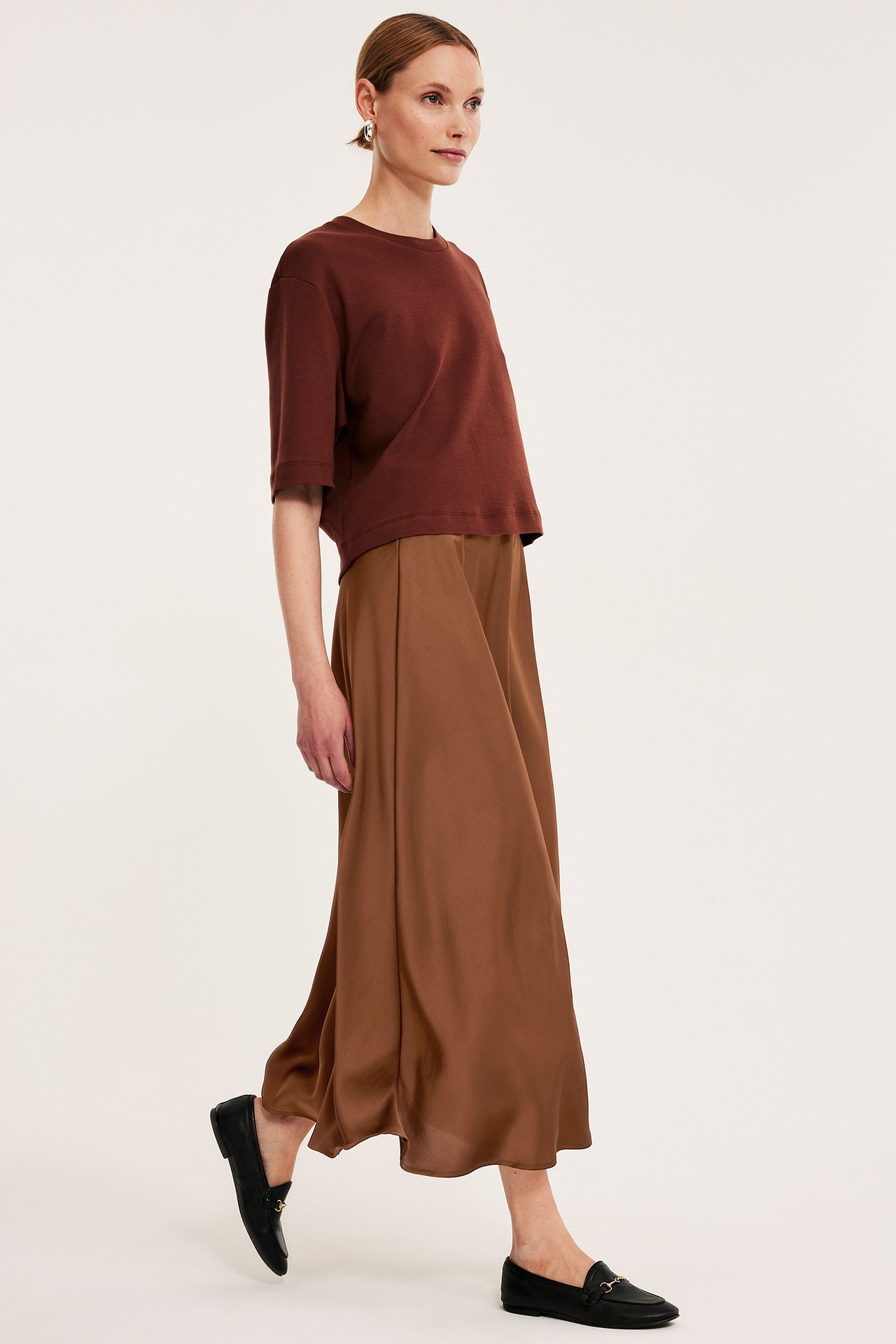 Satinkjol - Brun - 177cm / Storlek: S - 5