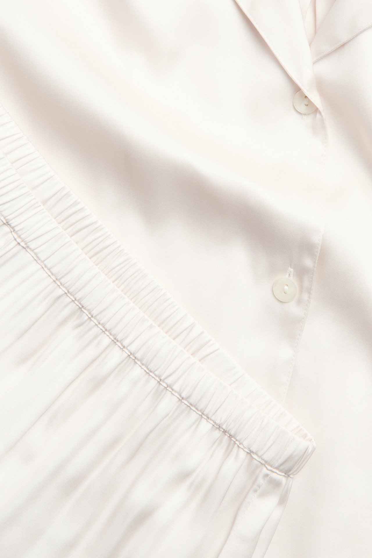 Satin pyjamas - Vit - 6