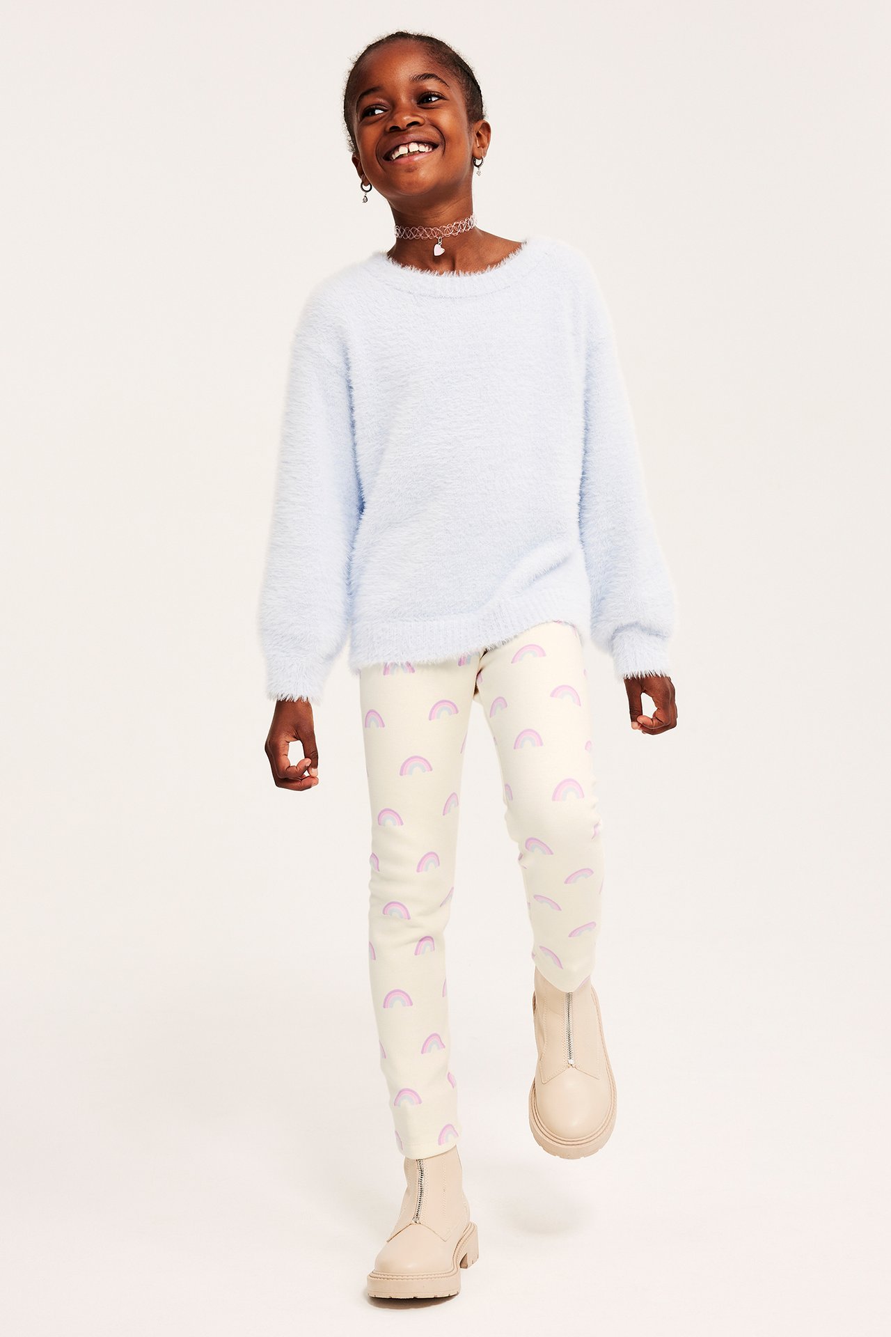Värmande leggings med regnbågar