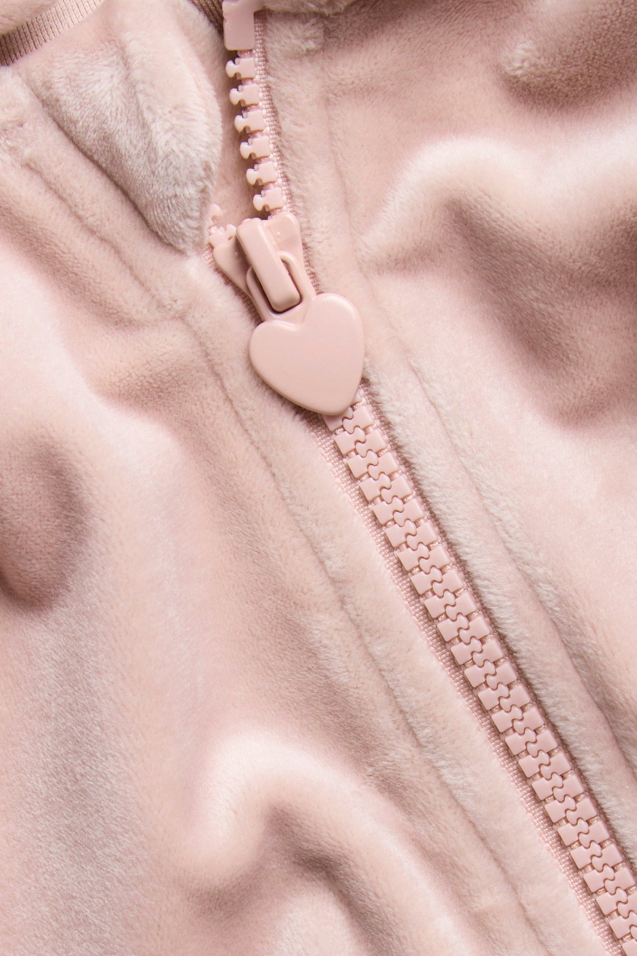 Velour hoodie med dragkedja
