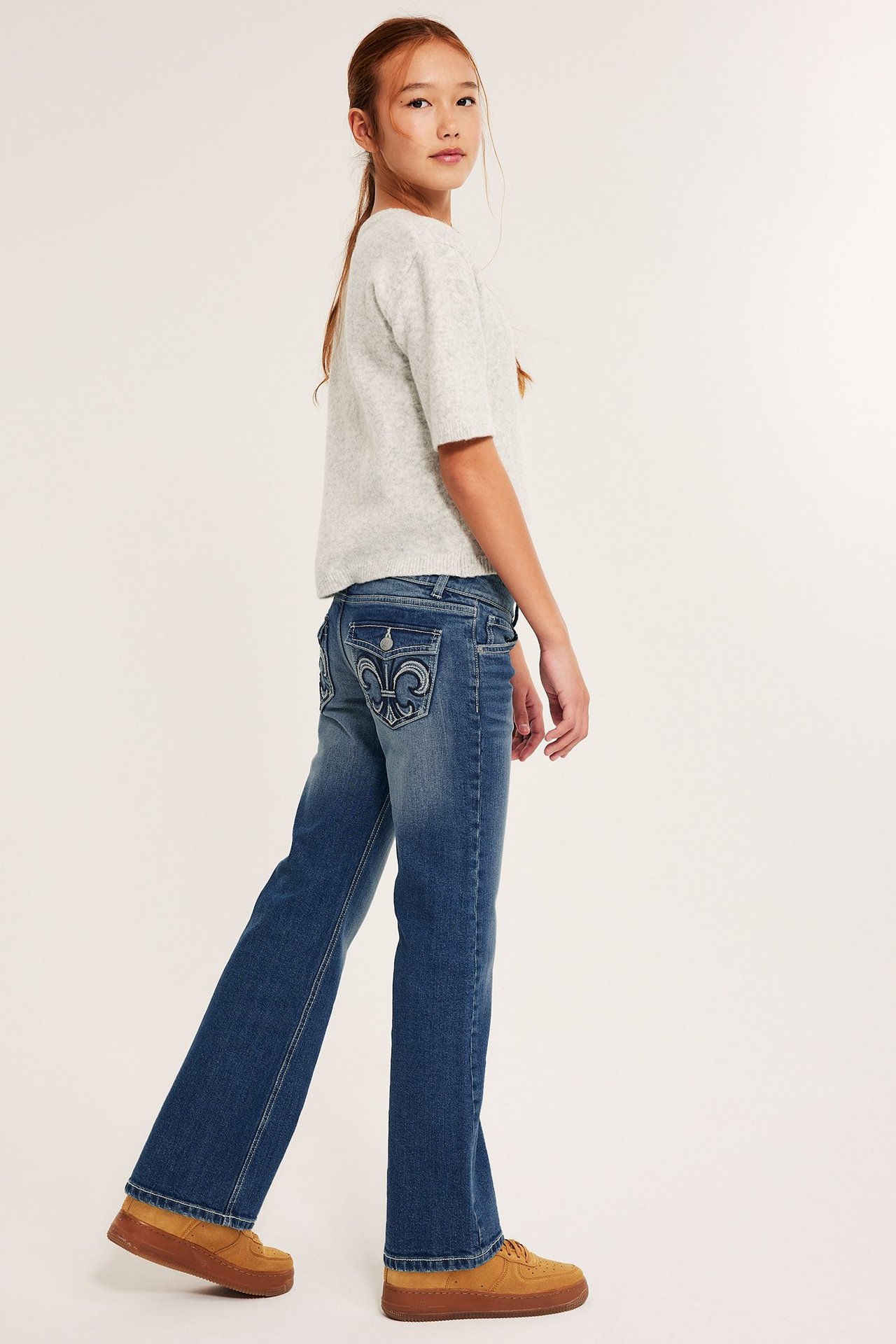 Bootcut jeans low waist embroidery