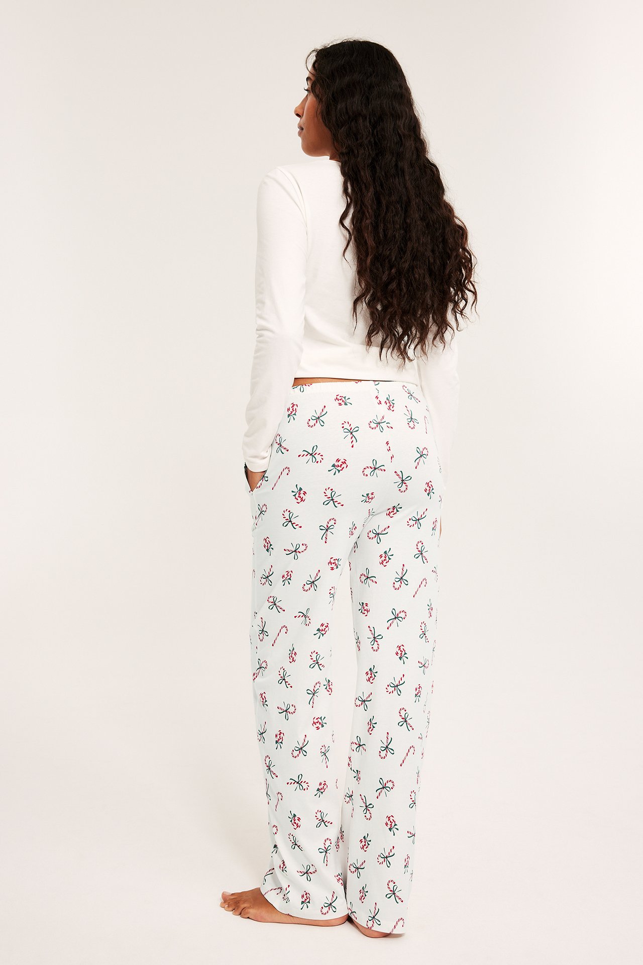 Mönstrade pyjamasbyxor - Vit - 176cm / Storlek: S - 5