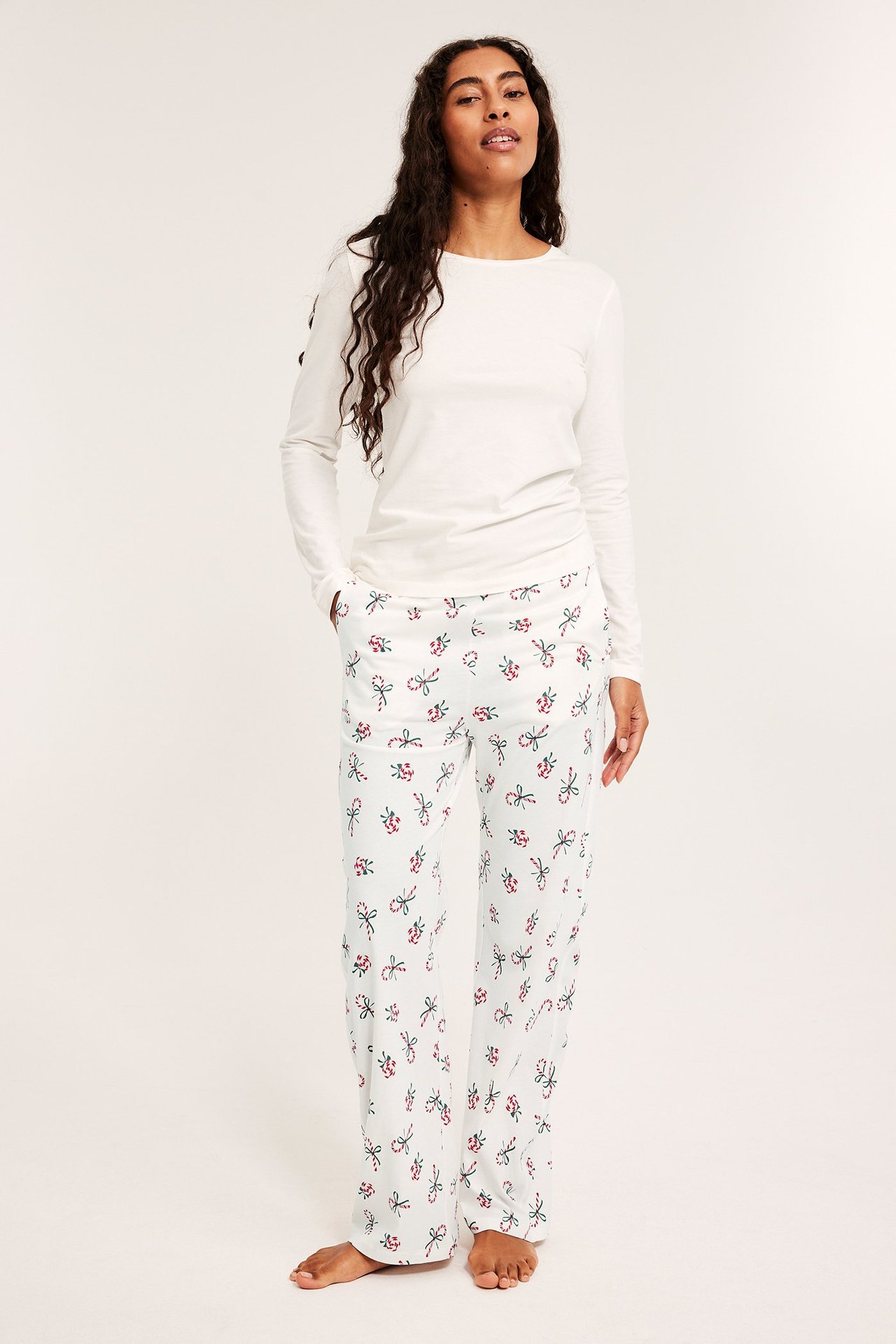 Mønstret pyjamasbukse