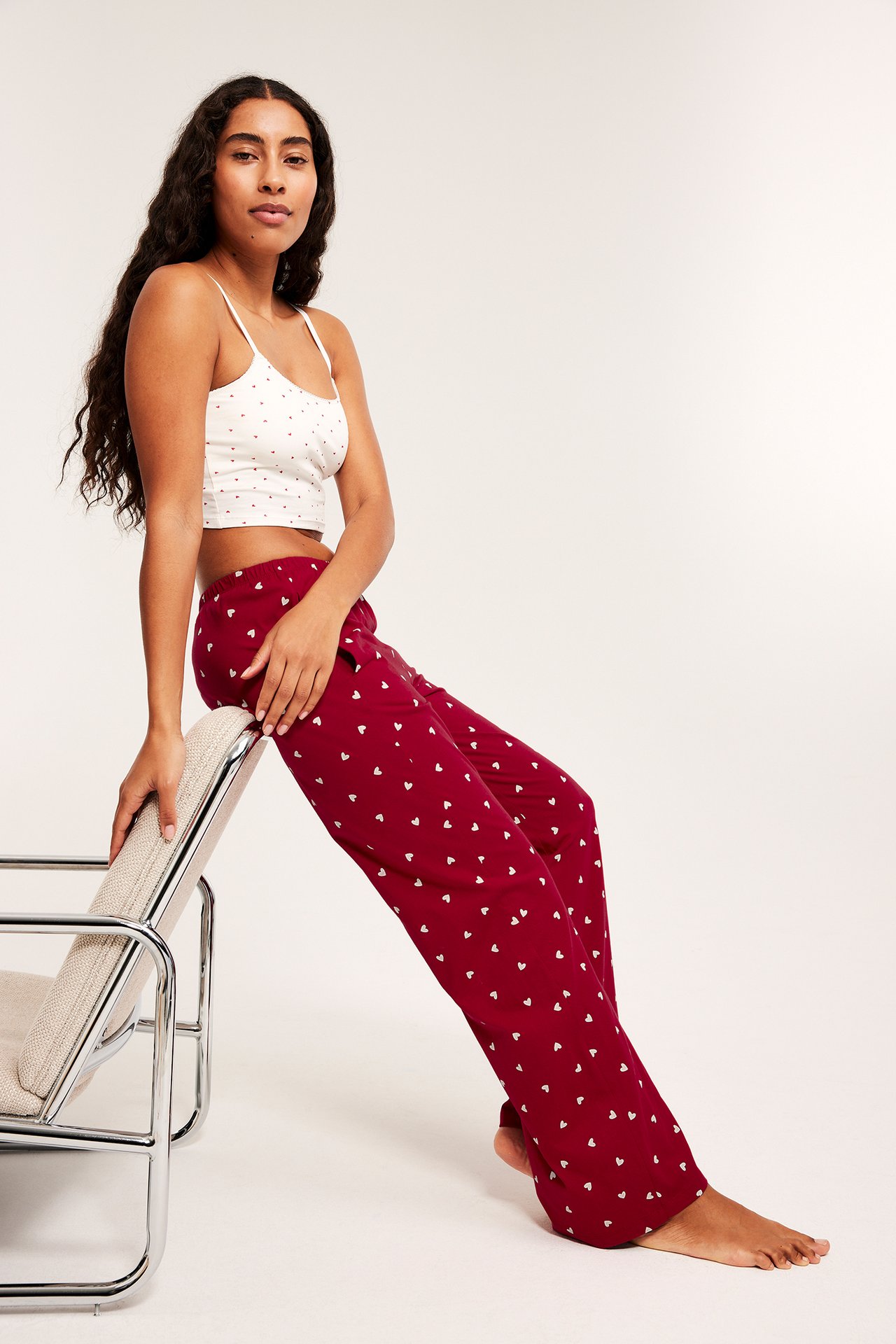 Mønstret pyjamasbukse