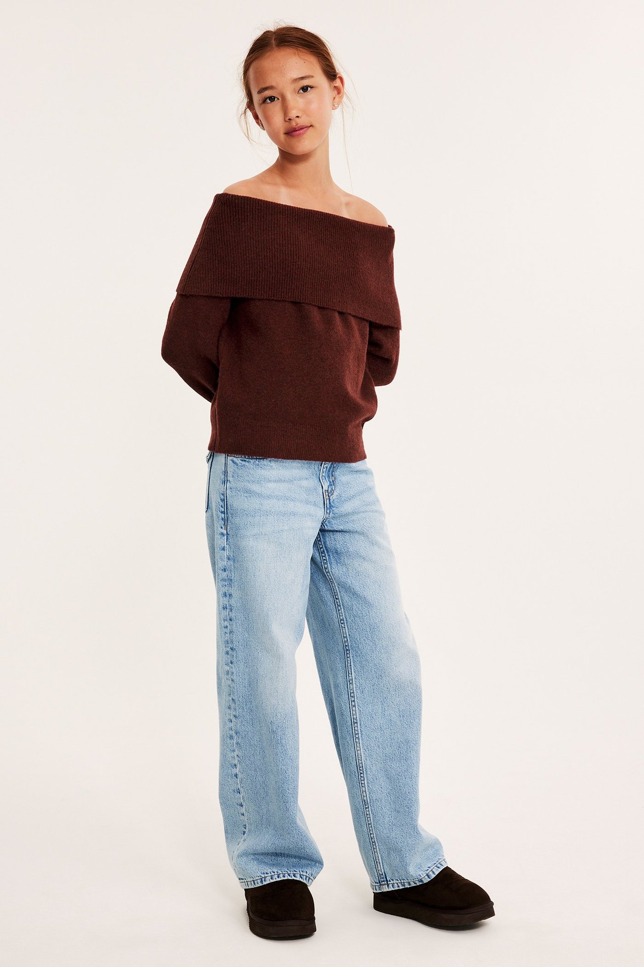 Strikket off shoulder-topp