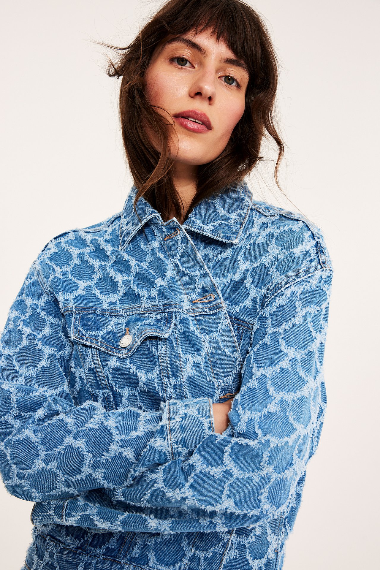 Jeansjacka med struktur - Denim - 5