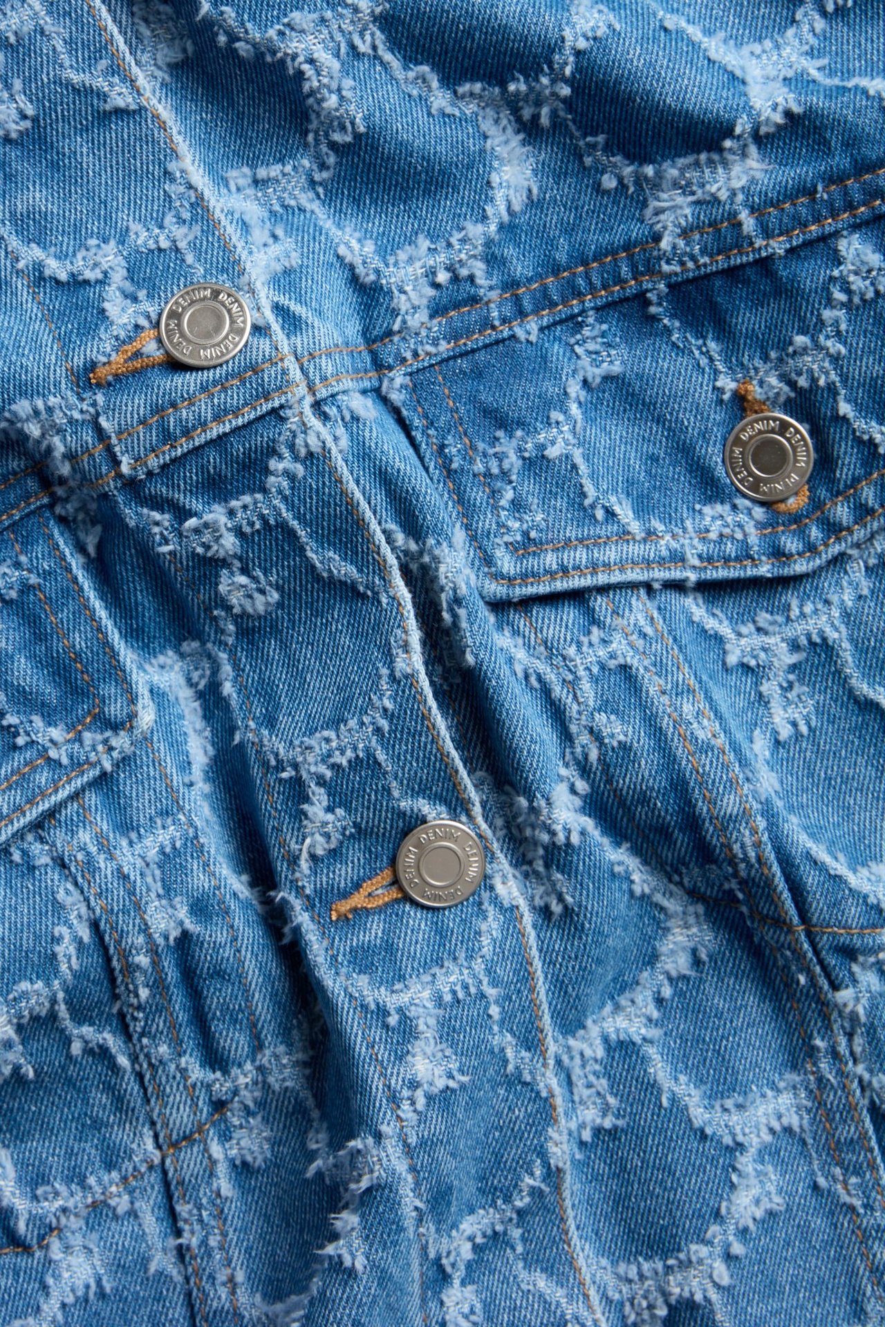Jeansjakke med struktur - Denim - 5