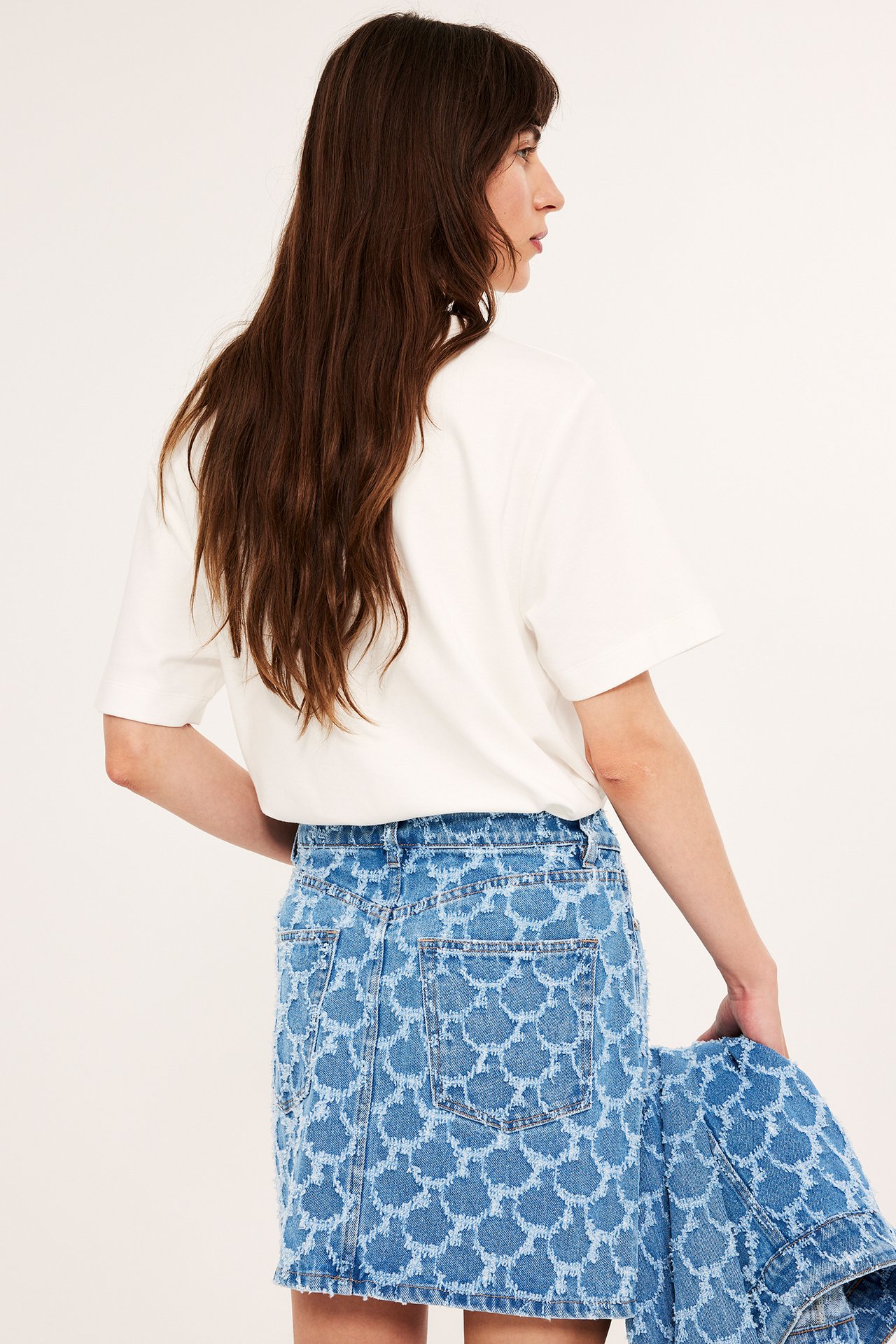 Jeansskjørt med struktur - Denim - 6