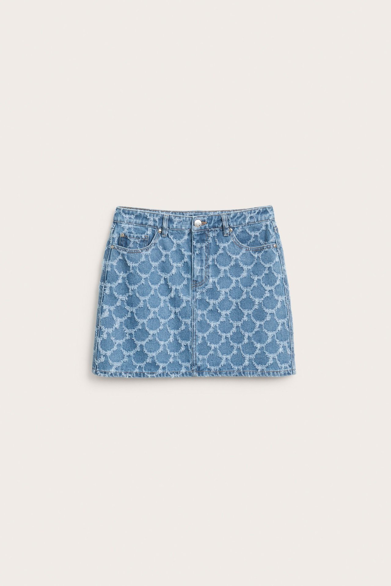 Jeansskjørt med struktur