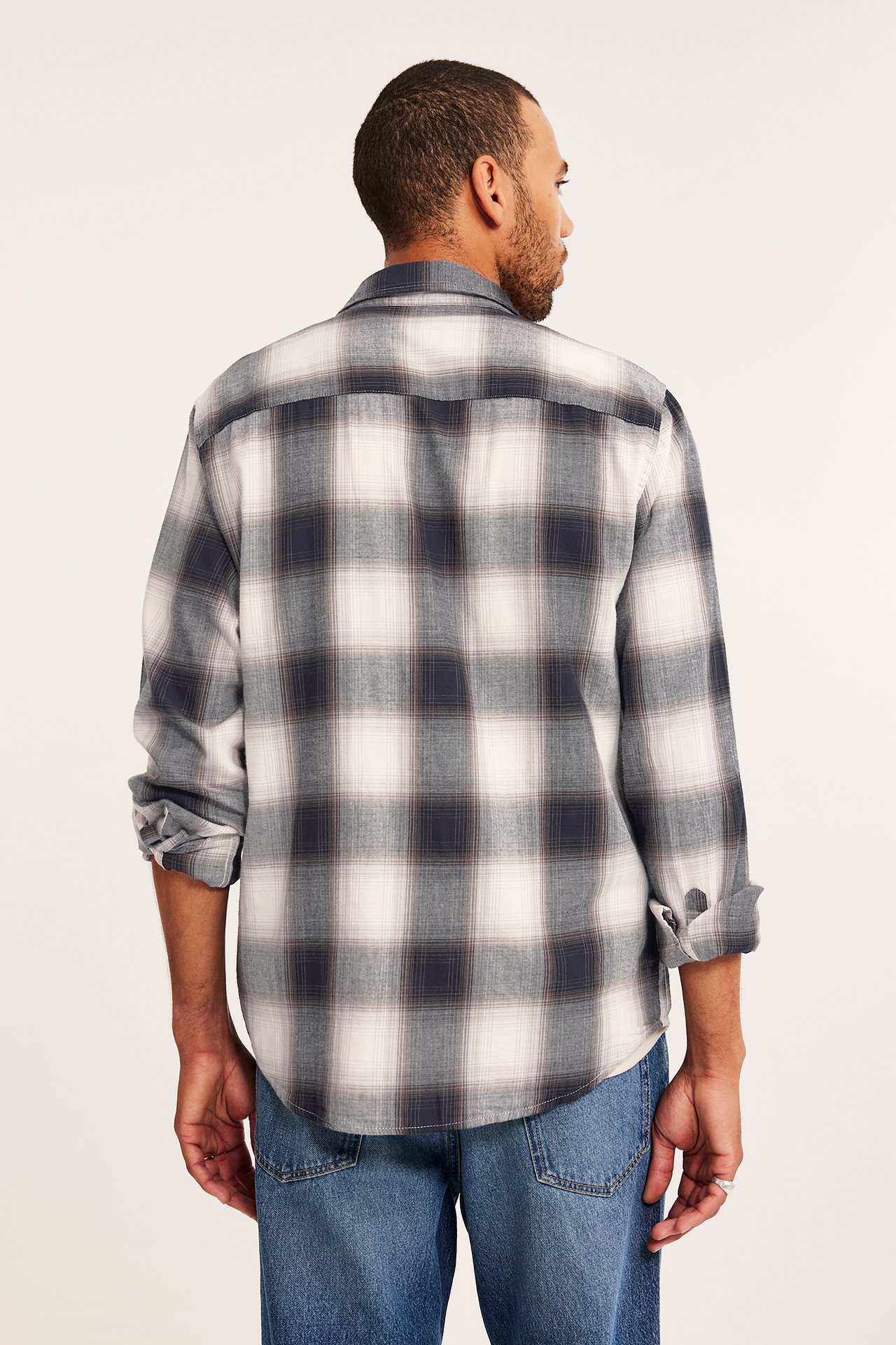 Koszula flanelowa regular fit - Czarne - 6