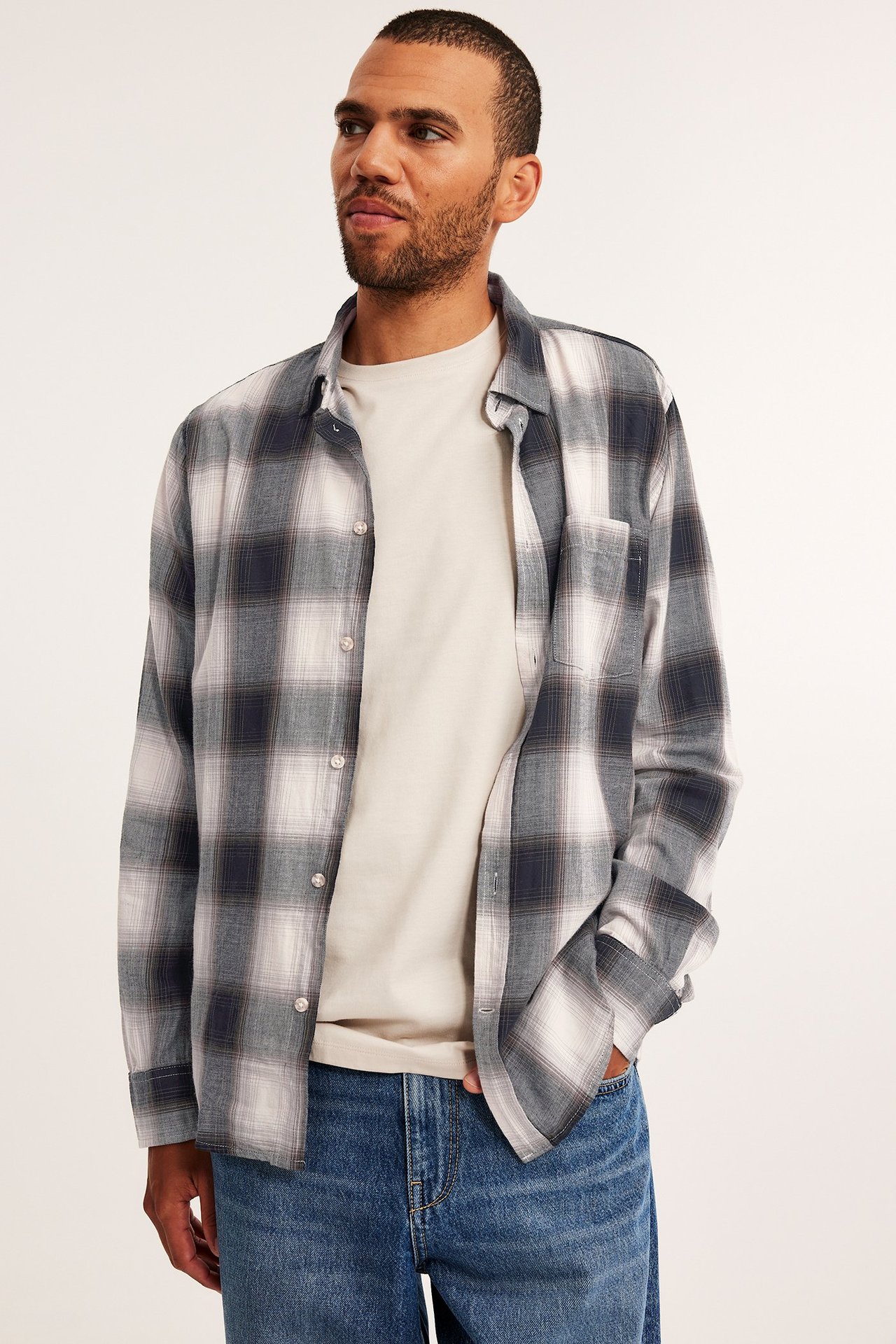 Koszula flanelowa regular fit - Czarne - 4