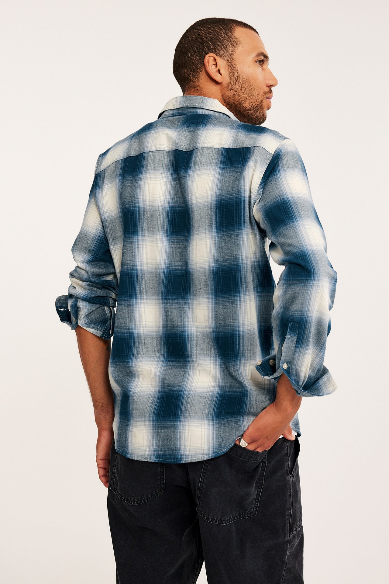 Koszula flanelowa regular fit - Ciemnoniebieski - 5