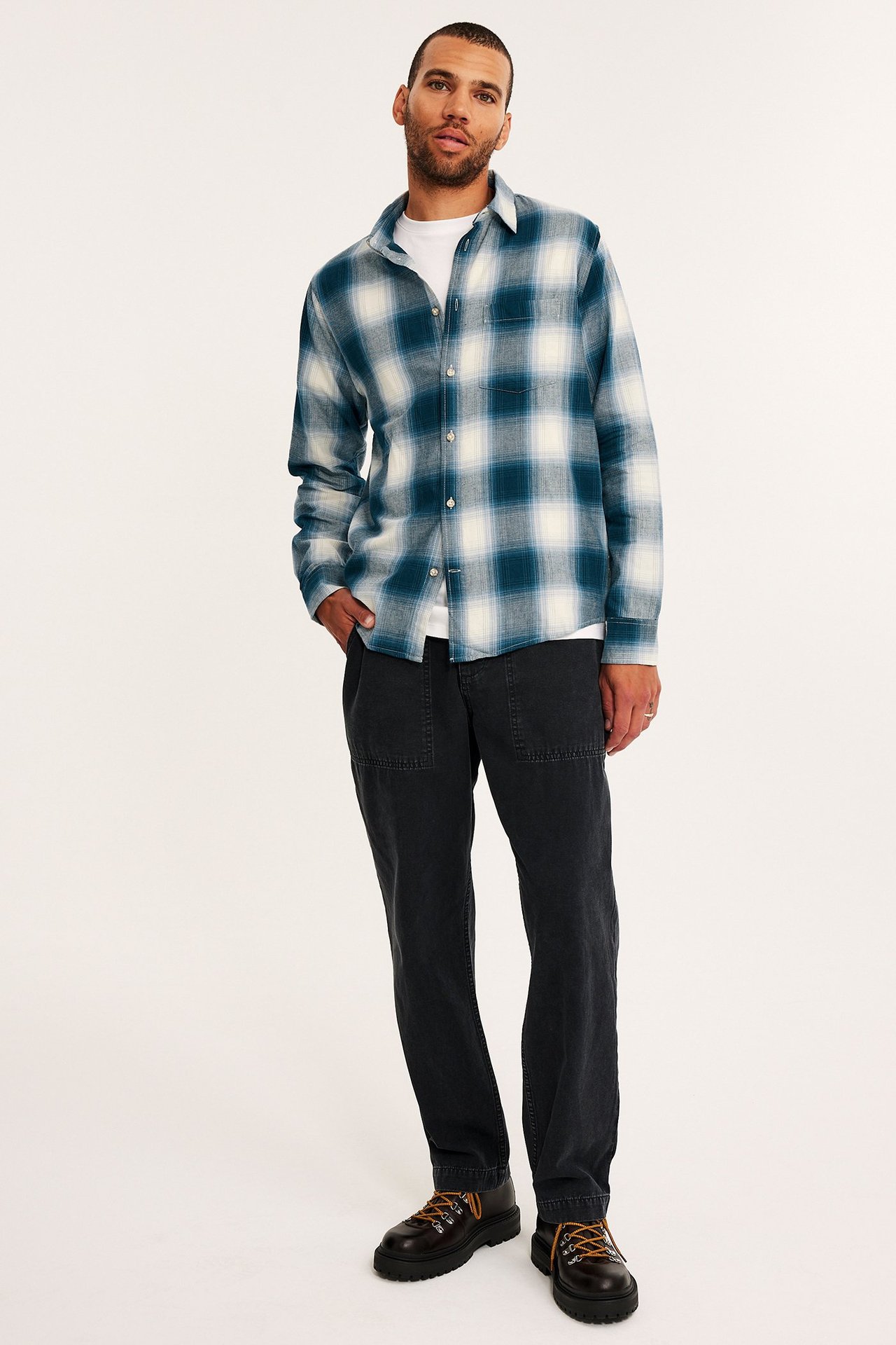 Koszula flanelowa regular fit - Ciemnoniebieski - 4