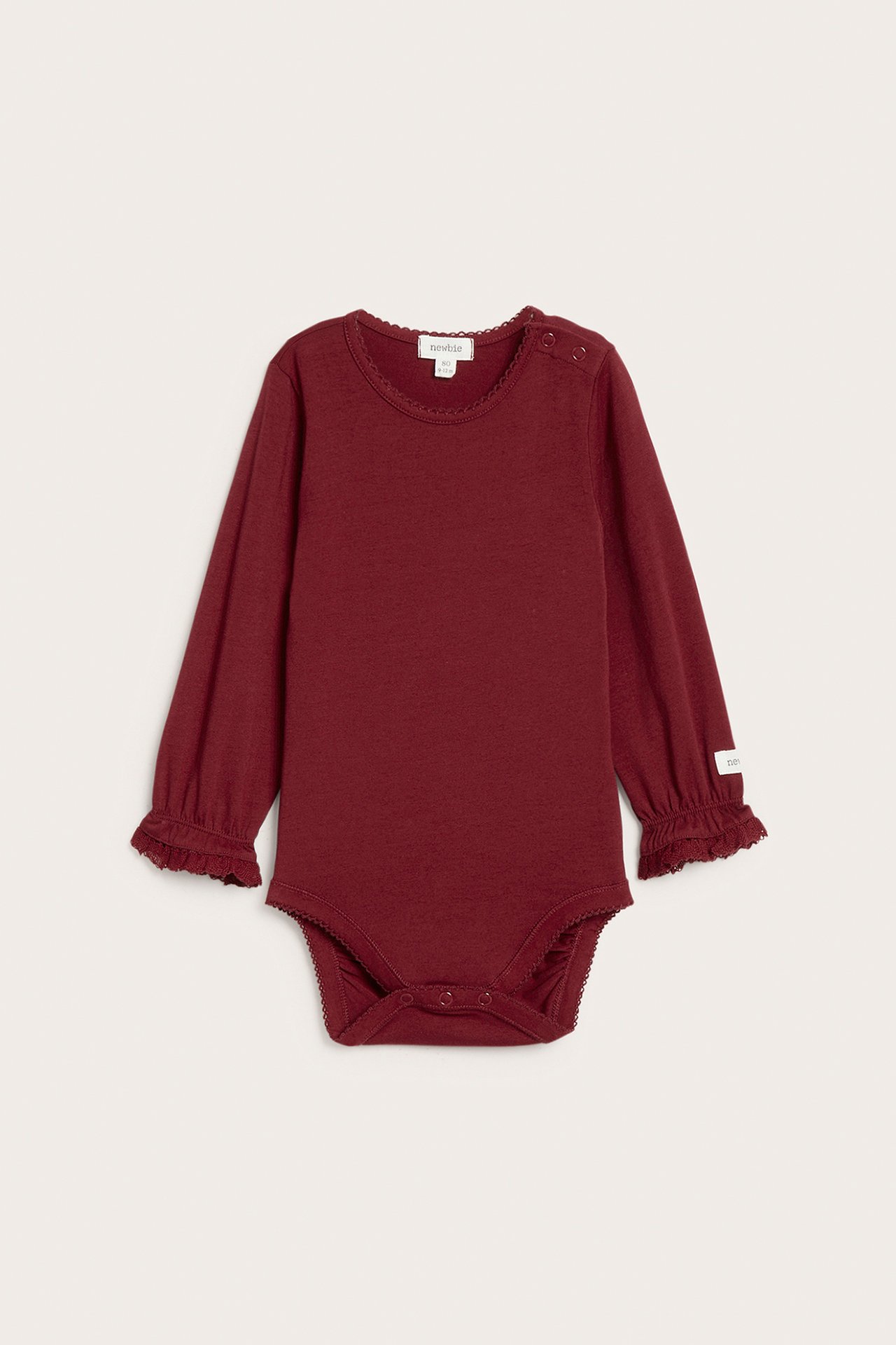 Långärmad babybody - Röd - 2
