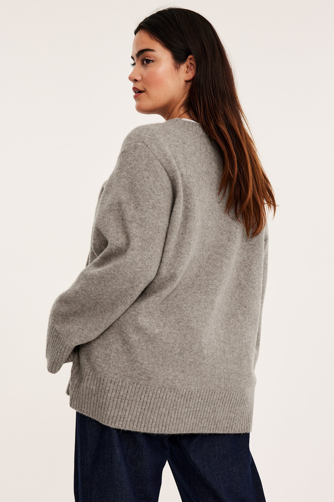 Strikkegenser - Melert beige - 5