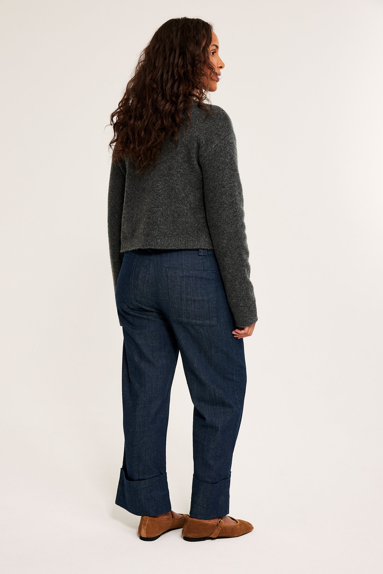 Cropped straight jeans high waist - Tumma denim - 6