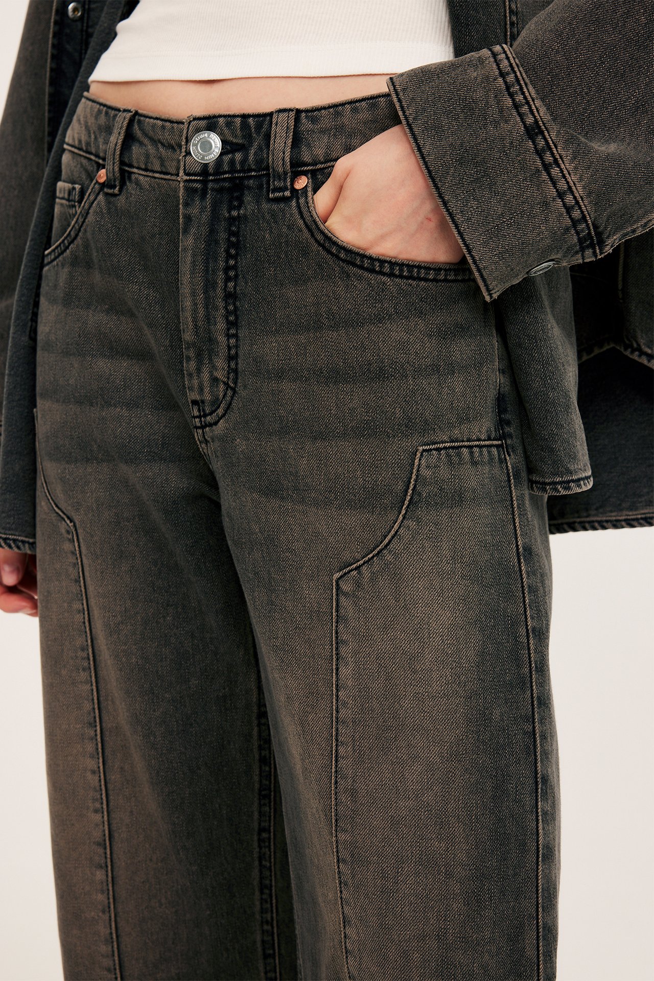 Jeans barrel fit - Brun - 4