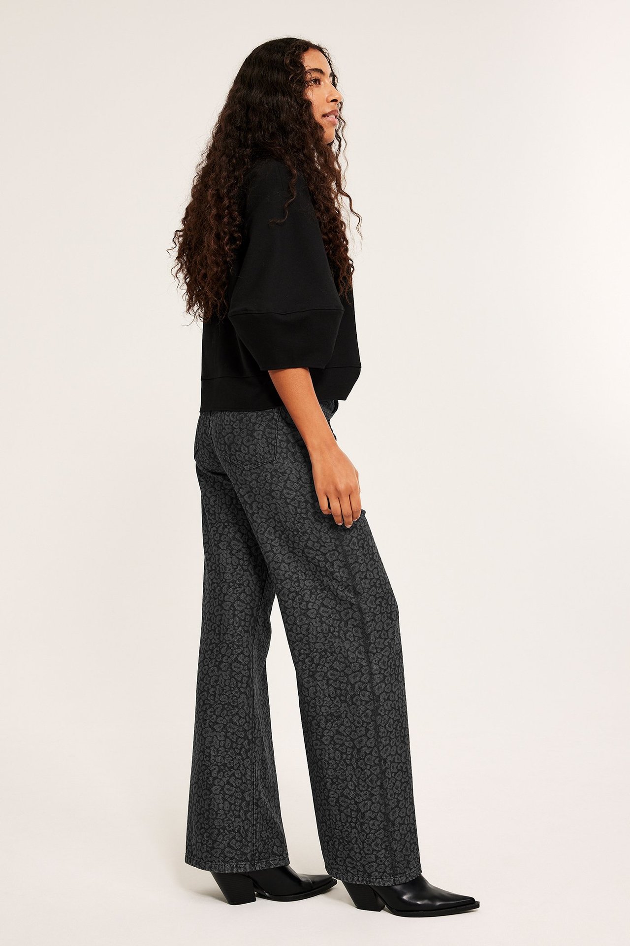 Wide jeans high waist - Grå - 6
