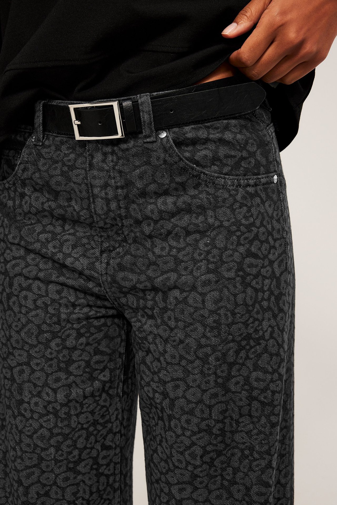Wide jeans high waist - Grå - 4
