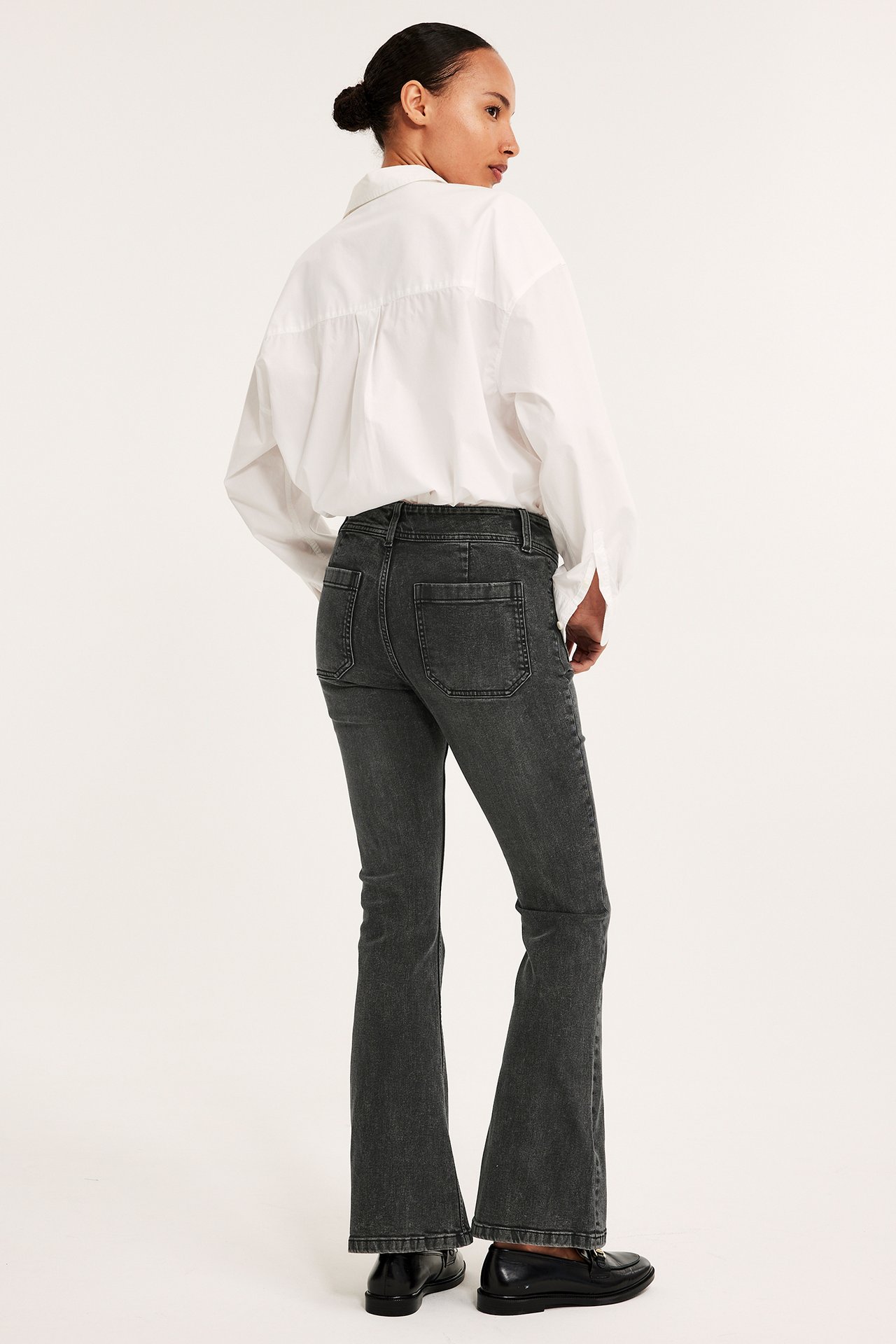 Flare Jeans Low Waist - Musta - 7