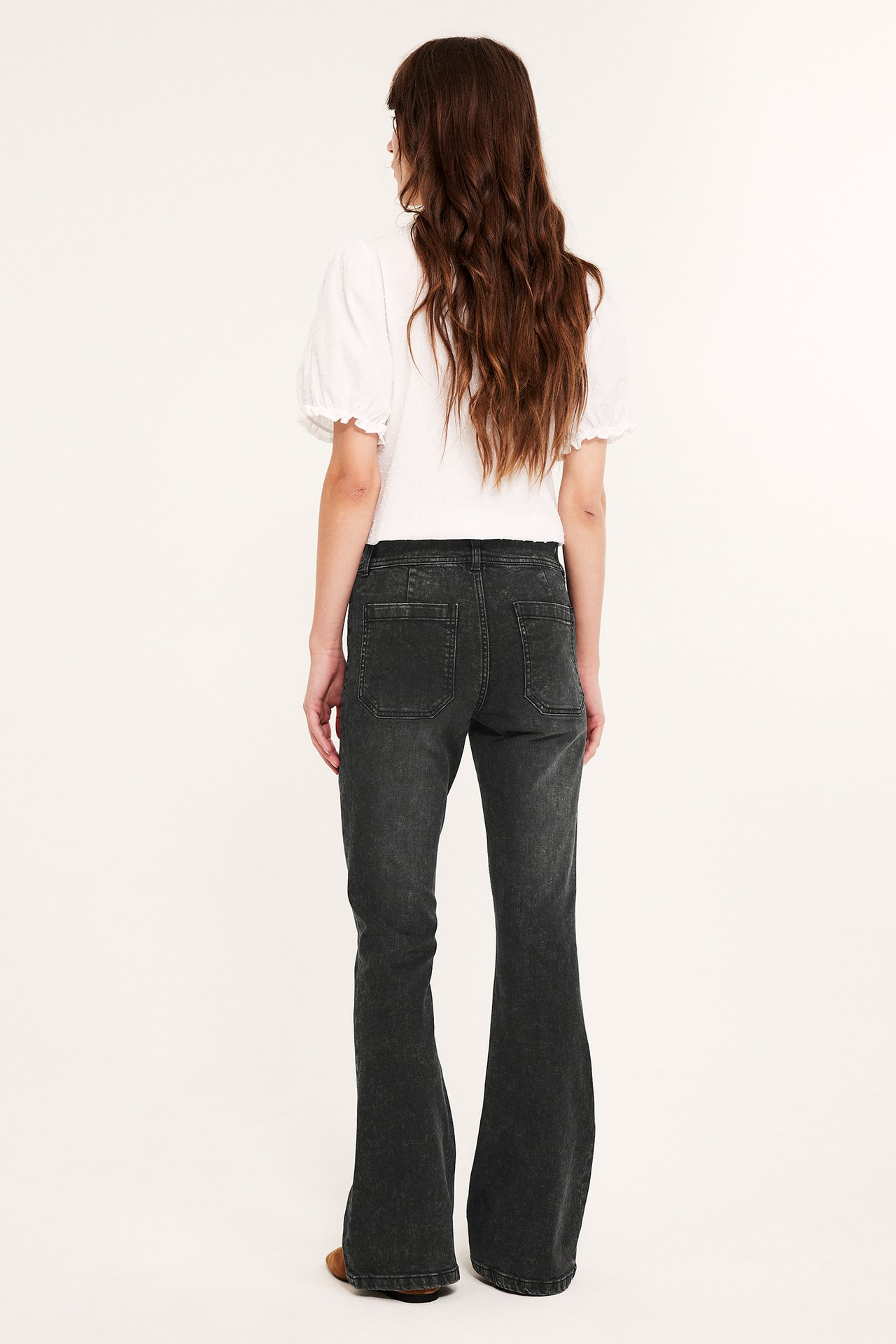 Flare Jeans Low Waist - Musta - 7