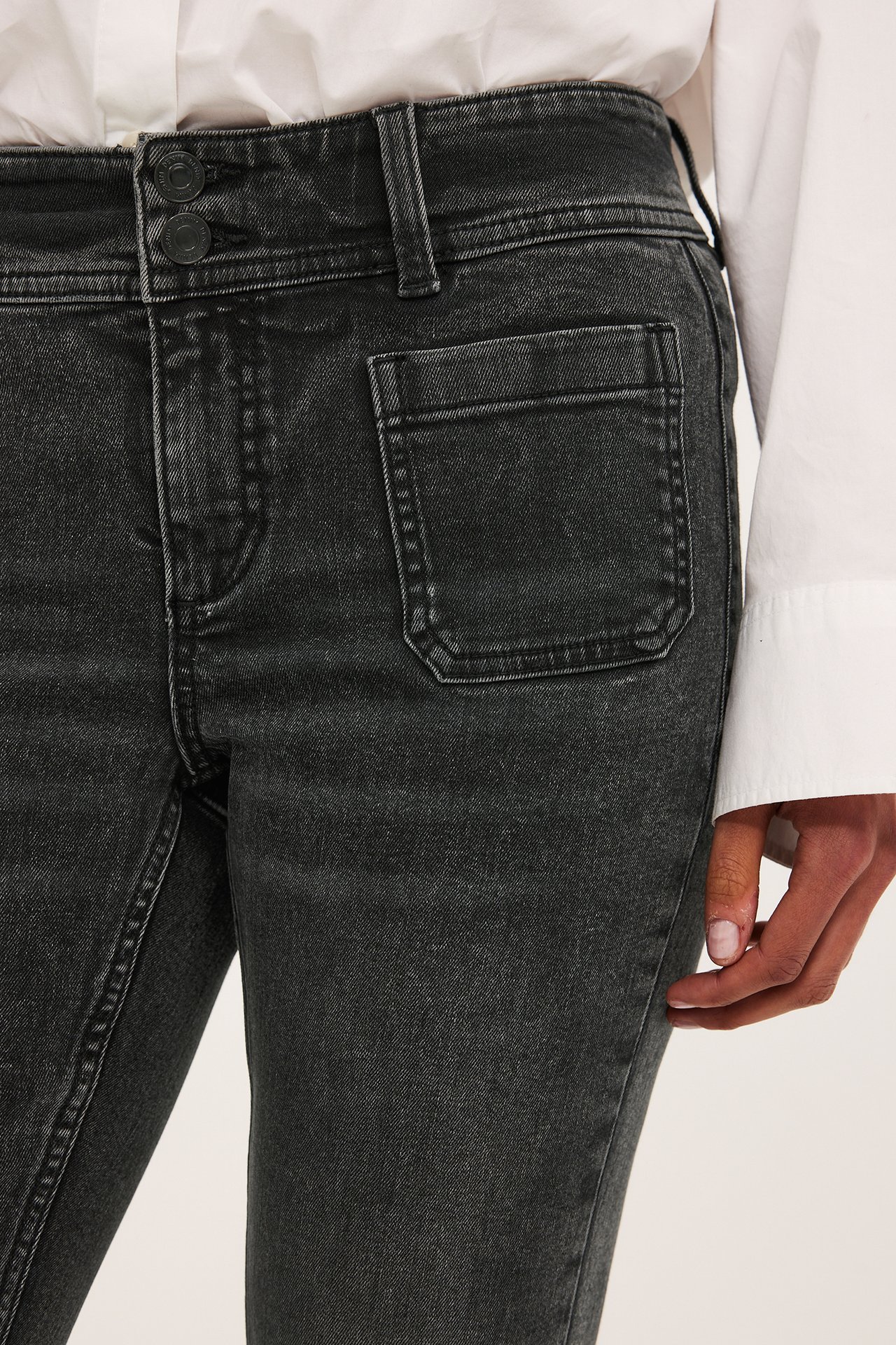 Flare Jeans Low Waist - Musta - 5