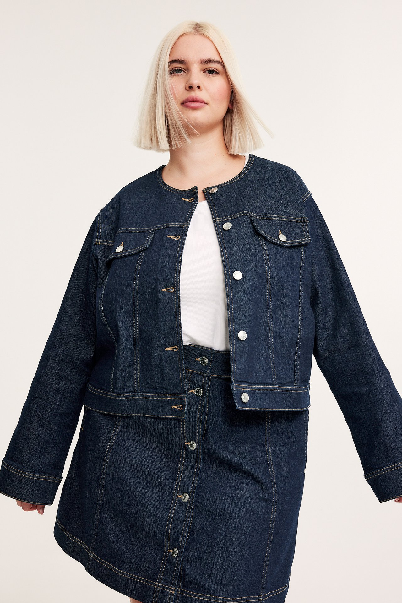 Jeansskjørt - Mørk denim - 4