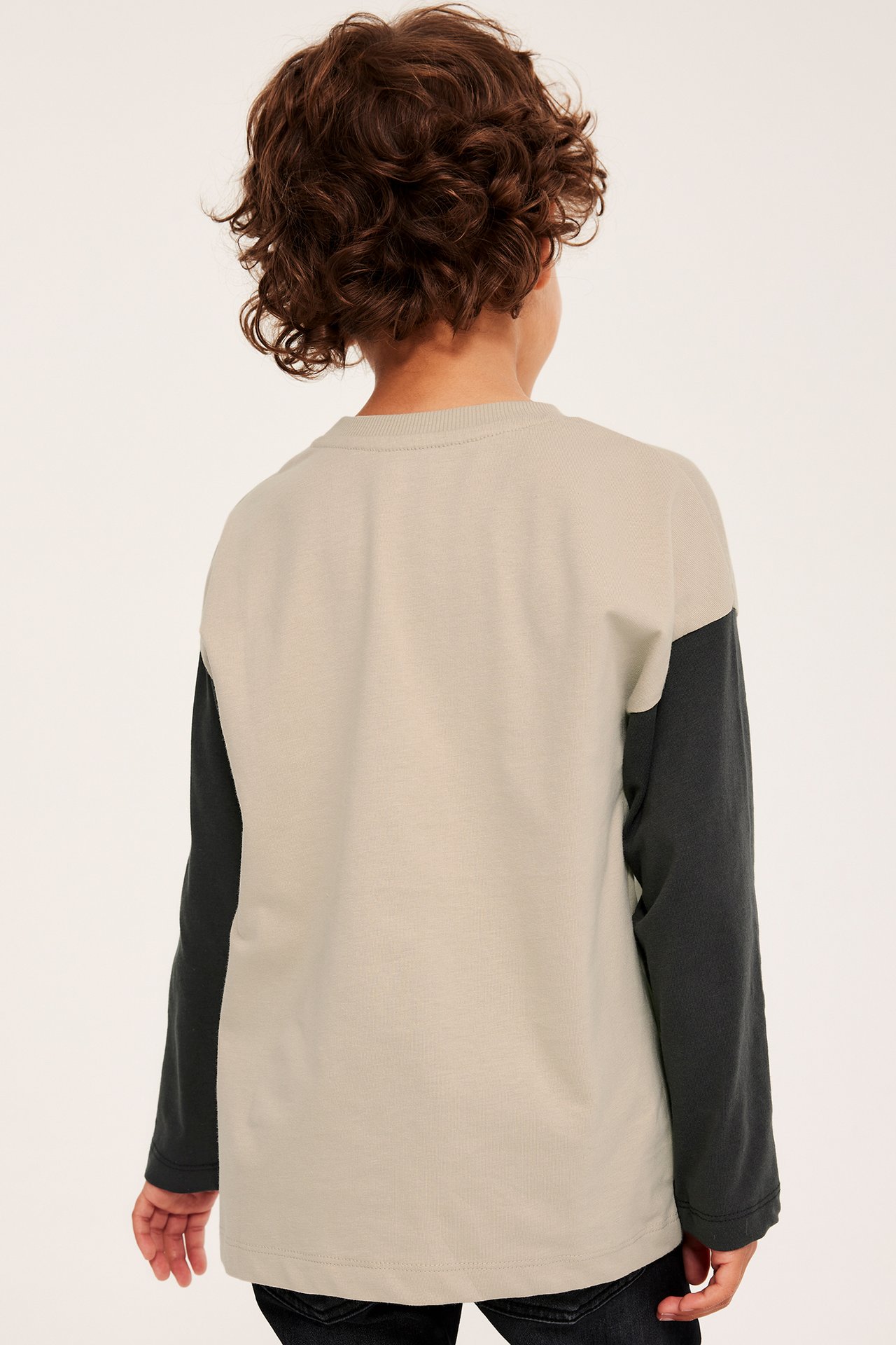 Långärmad t-shirt med tryck - Beige - 5